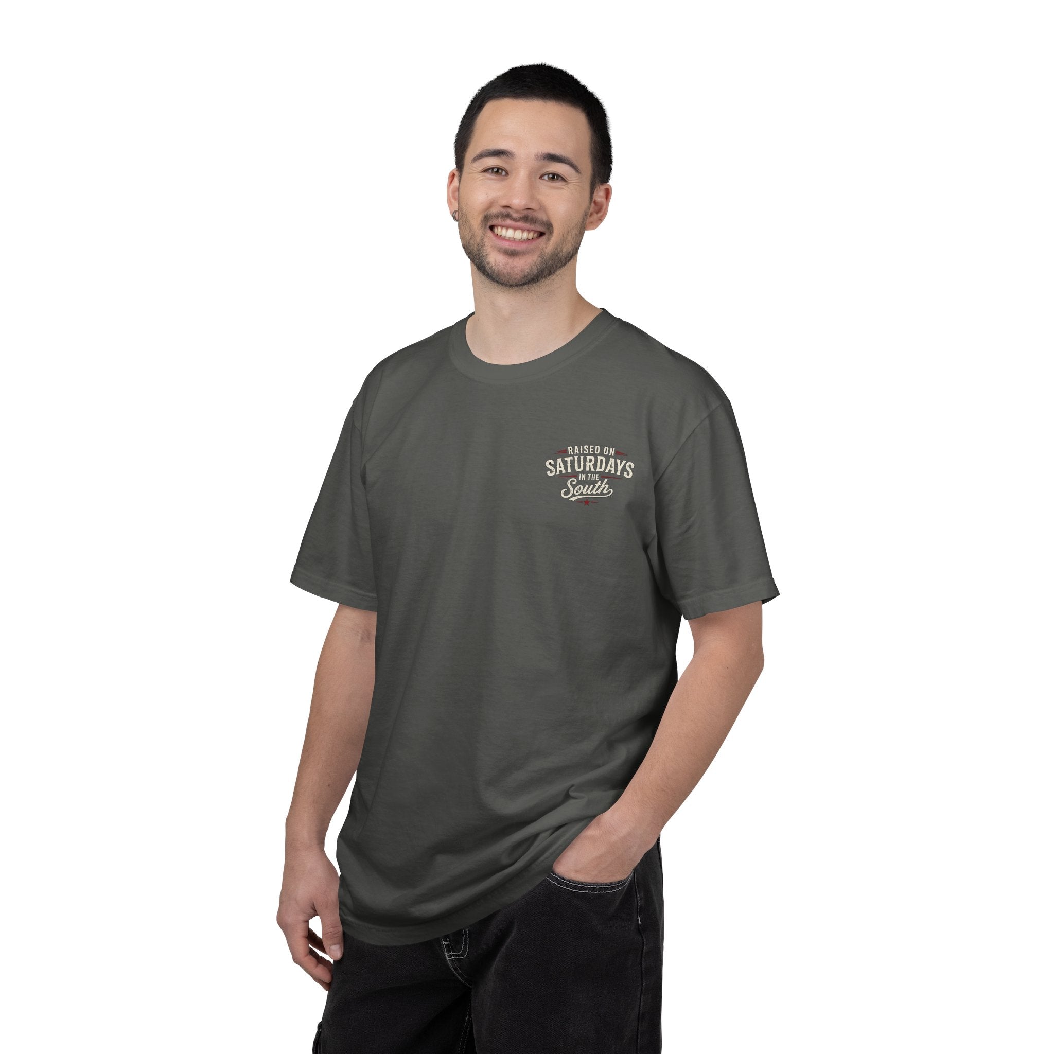 Raised On Saturdays In The South T-Shirt- Mud Park Saturdays