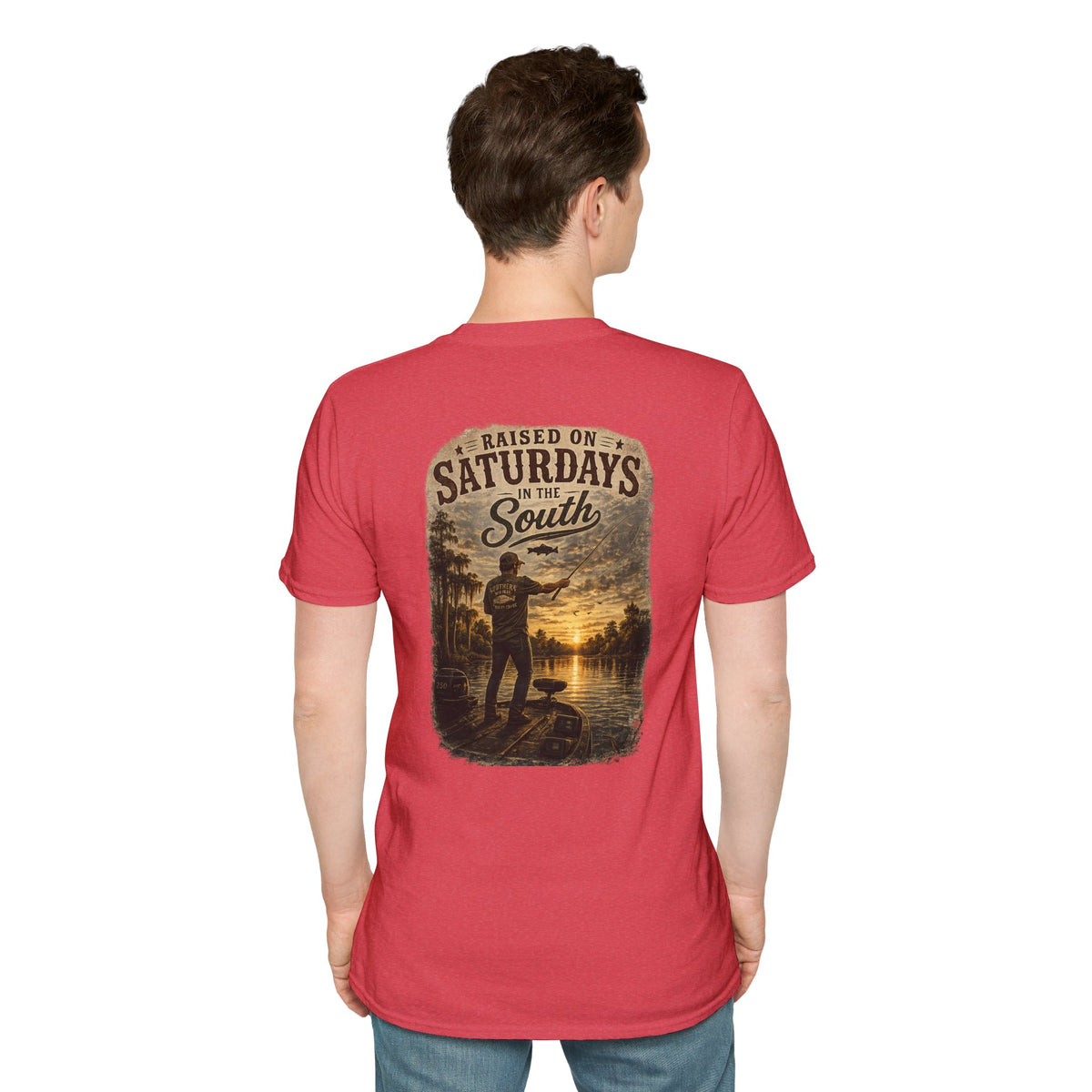 "Raised On Saturdays In The South" Vintage T-Shirt-Saturdays Are Made For Fishin