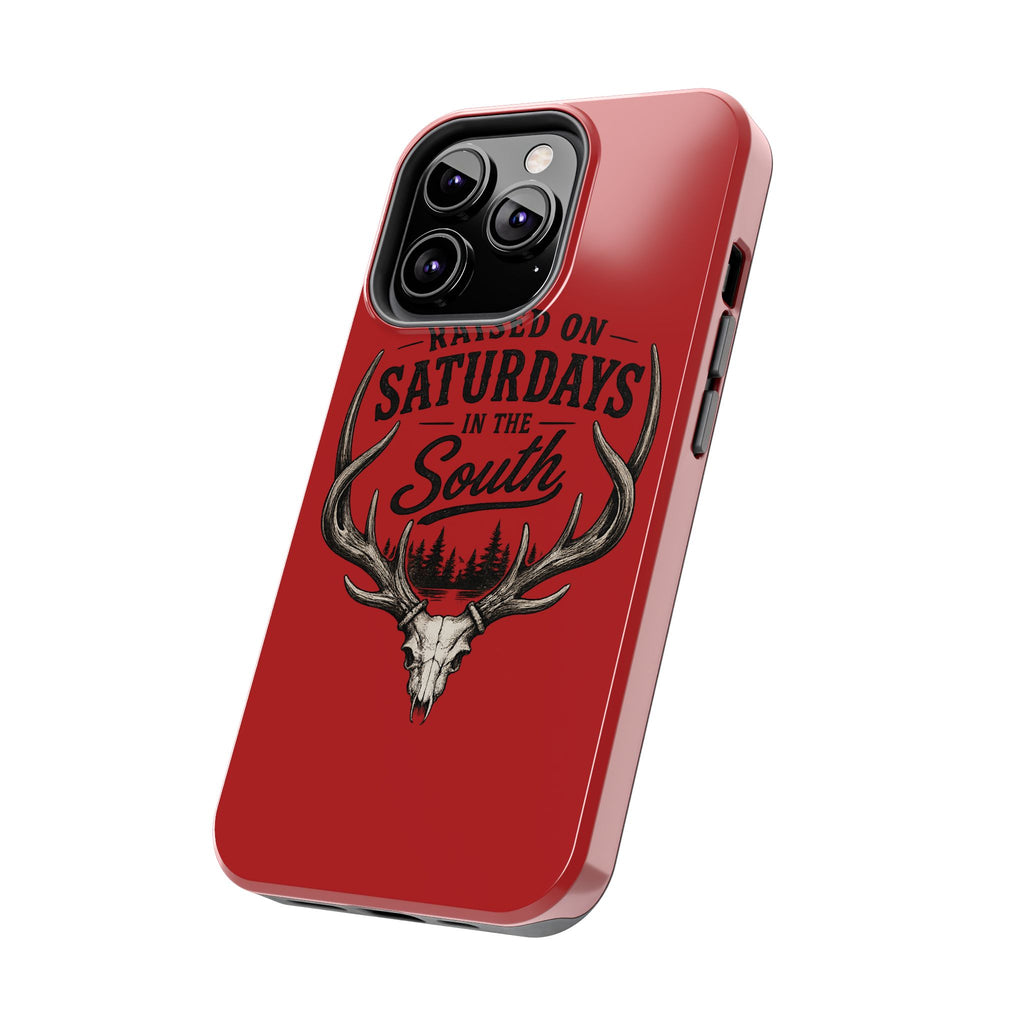 Raised On Saturdays In The South Phone Case-Spread Runs Deep In The Woods-(red)