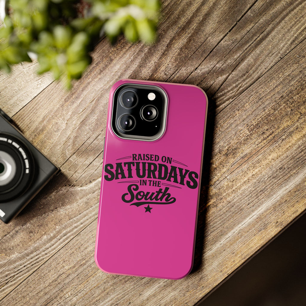 Raised On Saturdays In The South Phone Case-(pink)