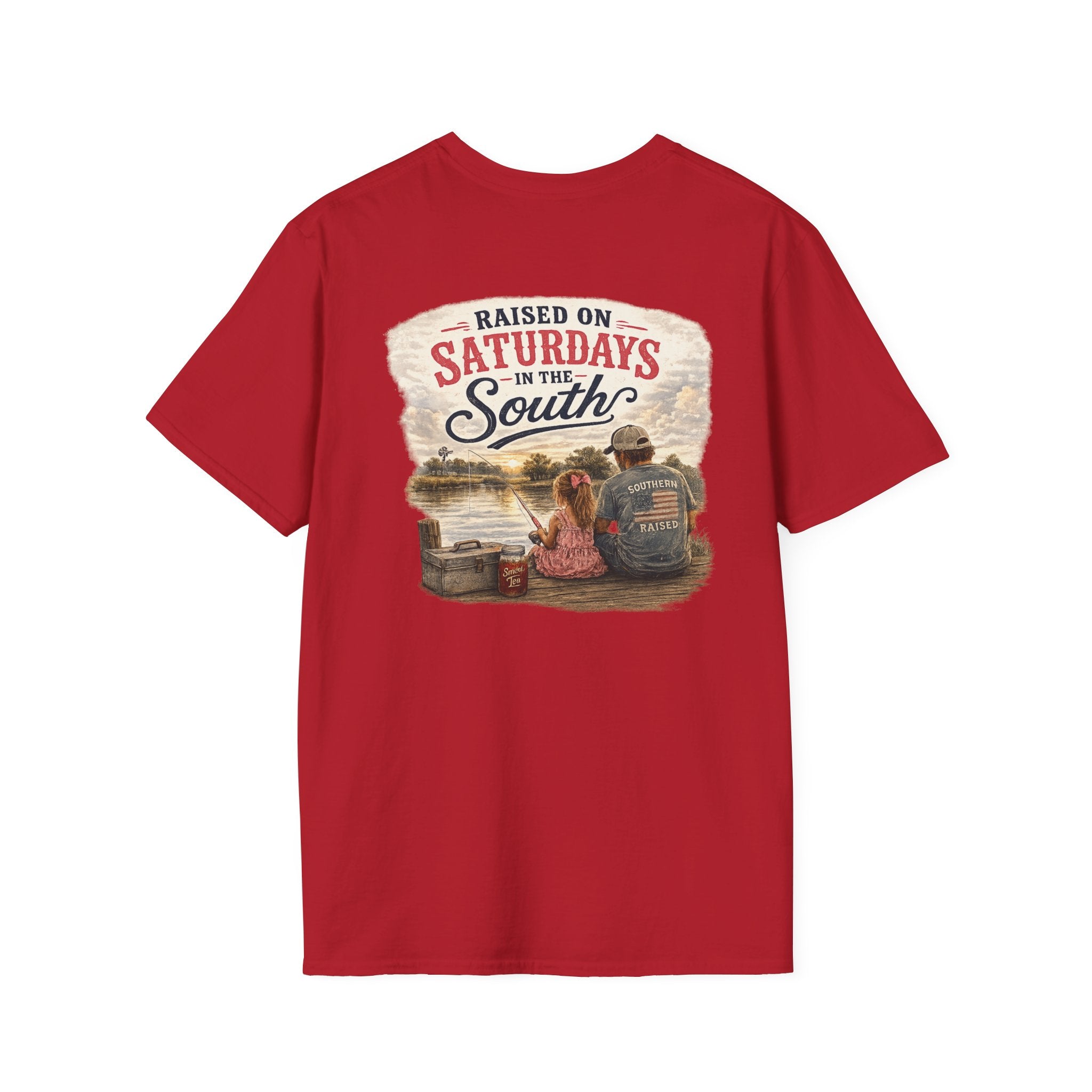 Raised On Saturdays In The South Vintage T-Shirt-Girl Dad Fishing Buddy-Father's Day Collection
