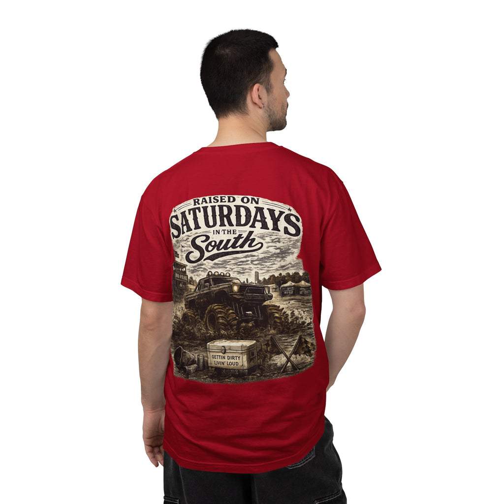 Raised On Saturdays In The South T-Shirt- Mud Park Saturdays