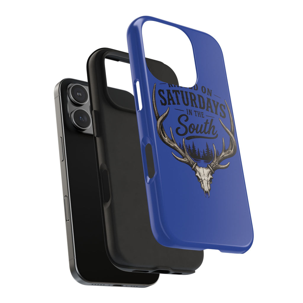 Raised On Saturdays In The South Phone Case - The Spread Runs Deep In The Woods-(blue)