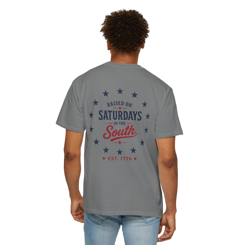 Raised On Saturdays In The South T-Shirt — Circle Of Freedom-4th Of July Collection
