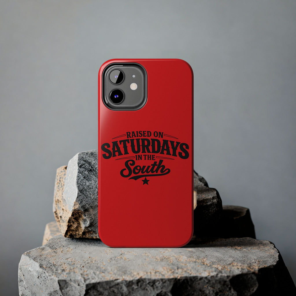 Raised On Saturdays In The South Phone Case-(red)