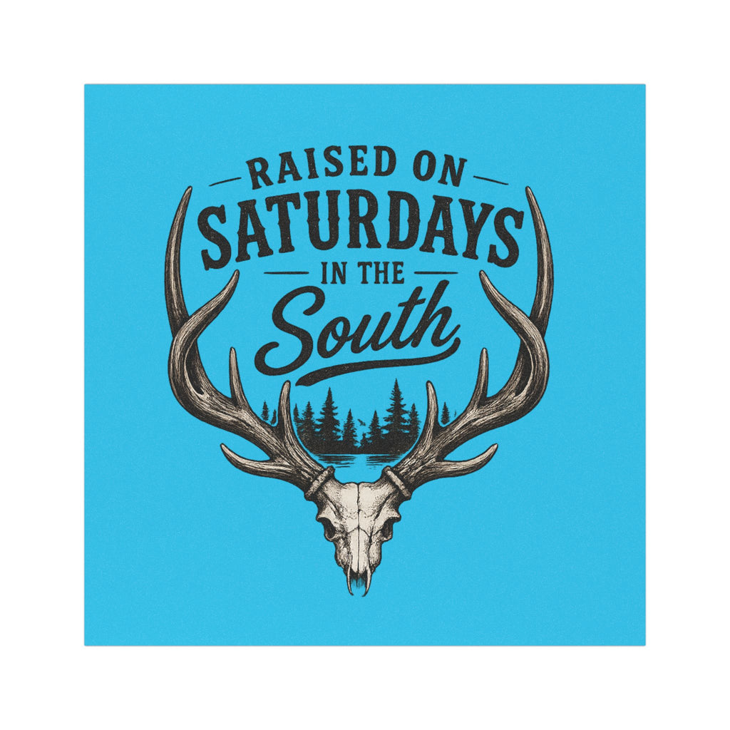 Raised On Saturdays In The South Car Magnet-(blue)