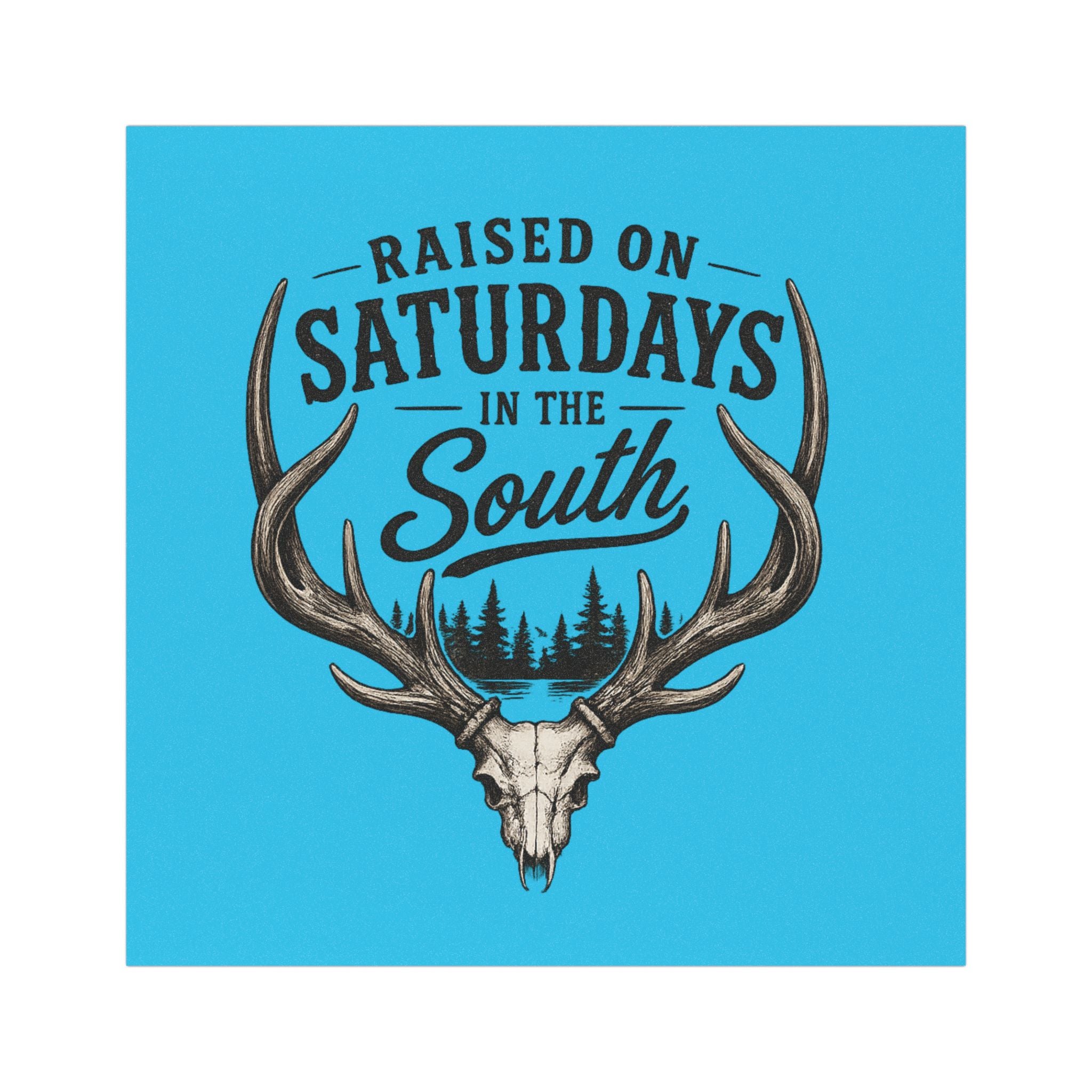 Raised On Saturdays In The South Car Magnet-(blue)
