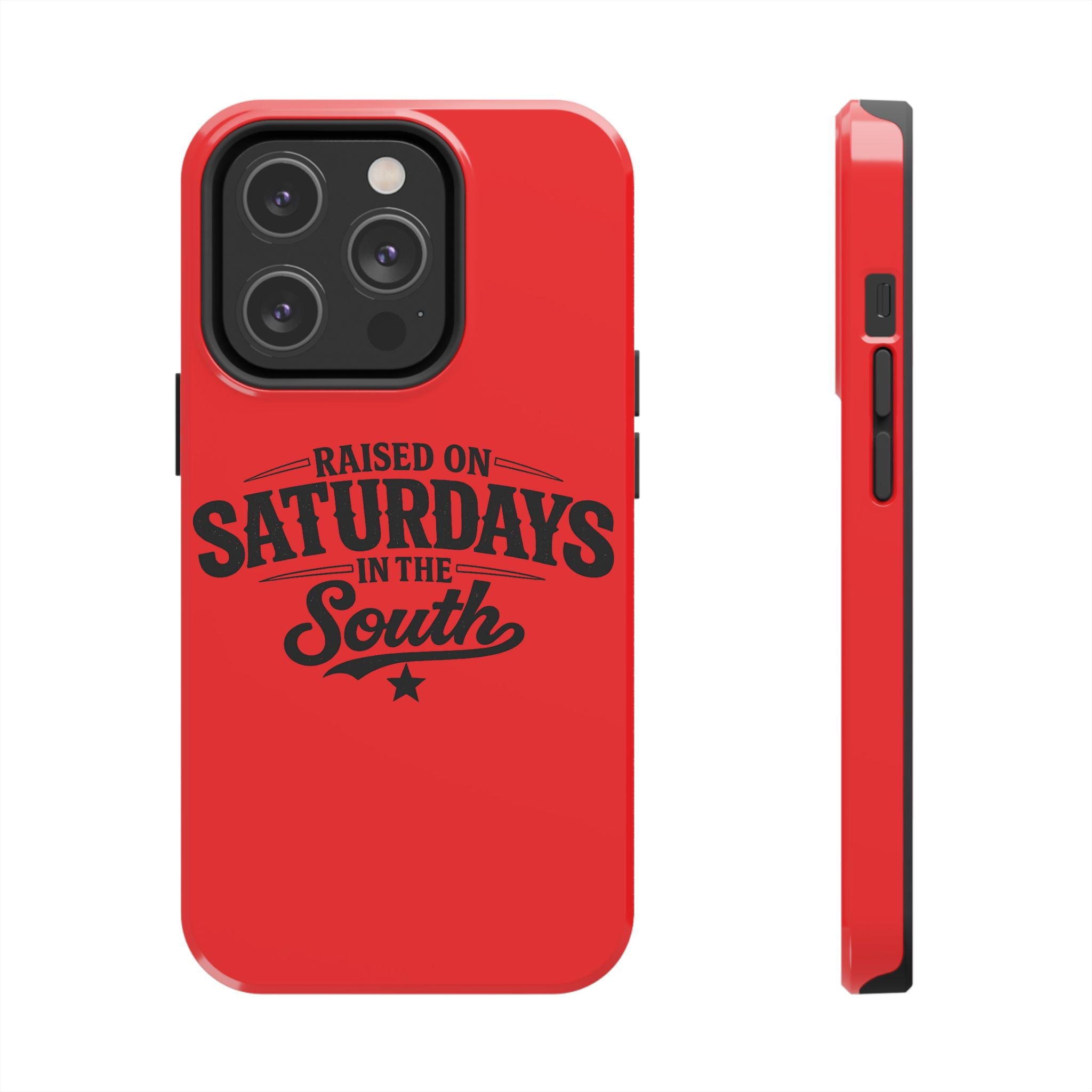 Raised On Saturdays In The South Phone Case-(red)