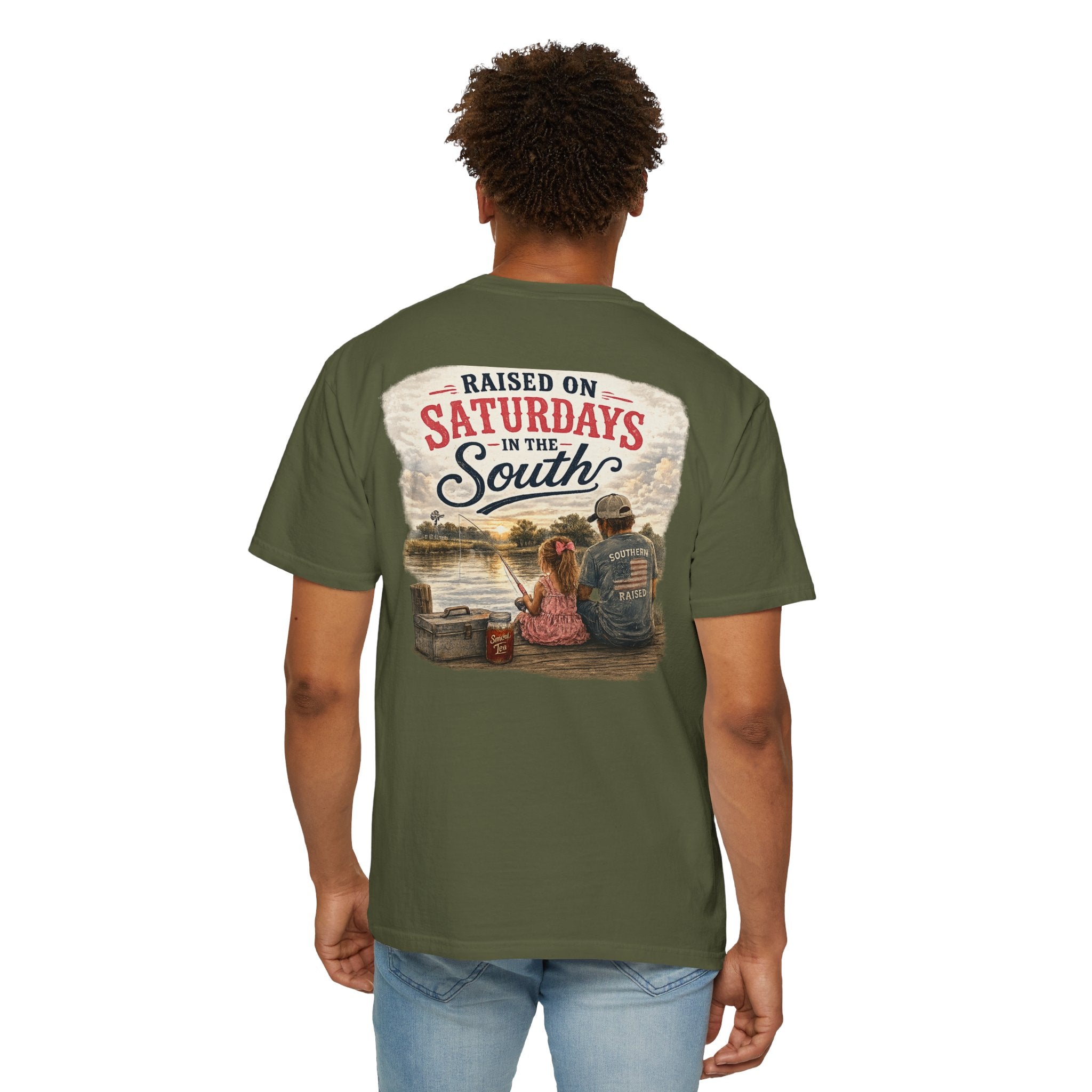 Raised On Saturdays In The South-Girl Dad Fishing Buddies-Father's Day Collection