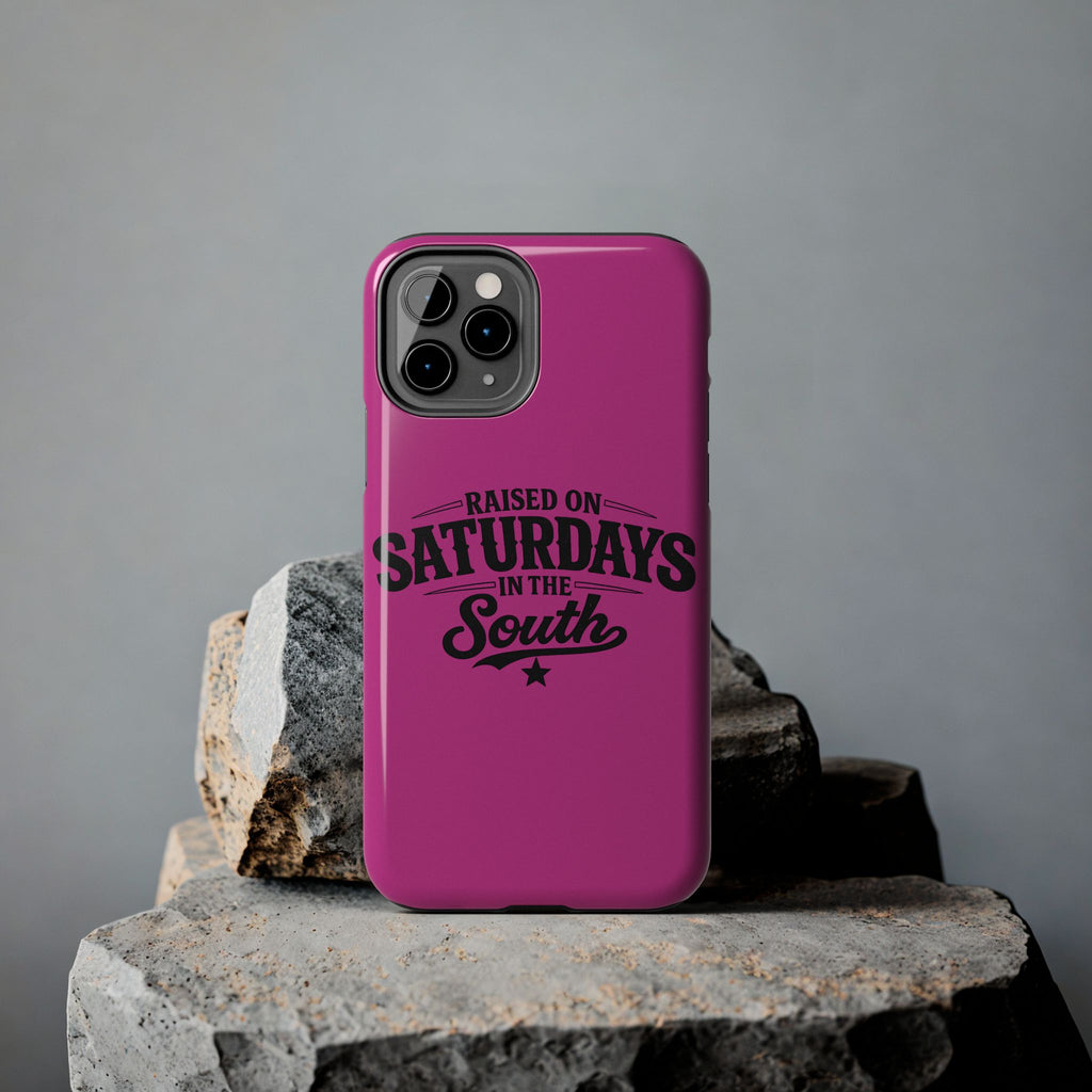 Raised On Saturdays In The South Phone Case-(pink)