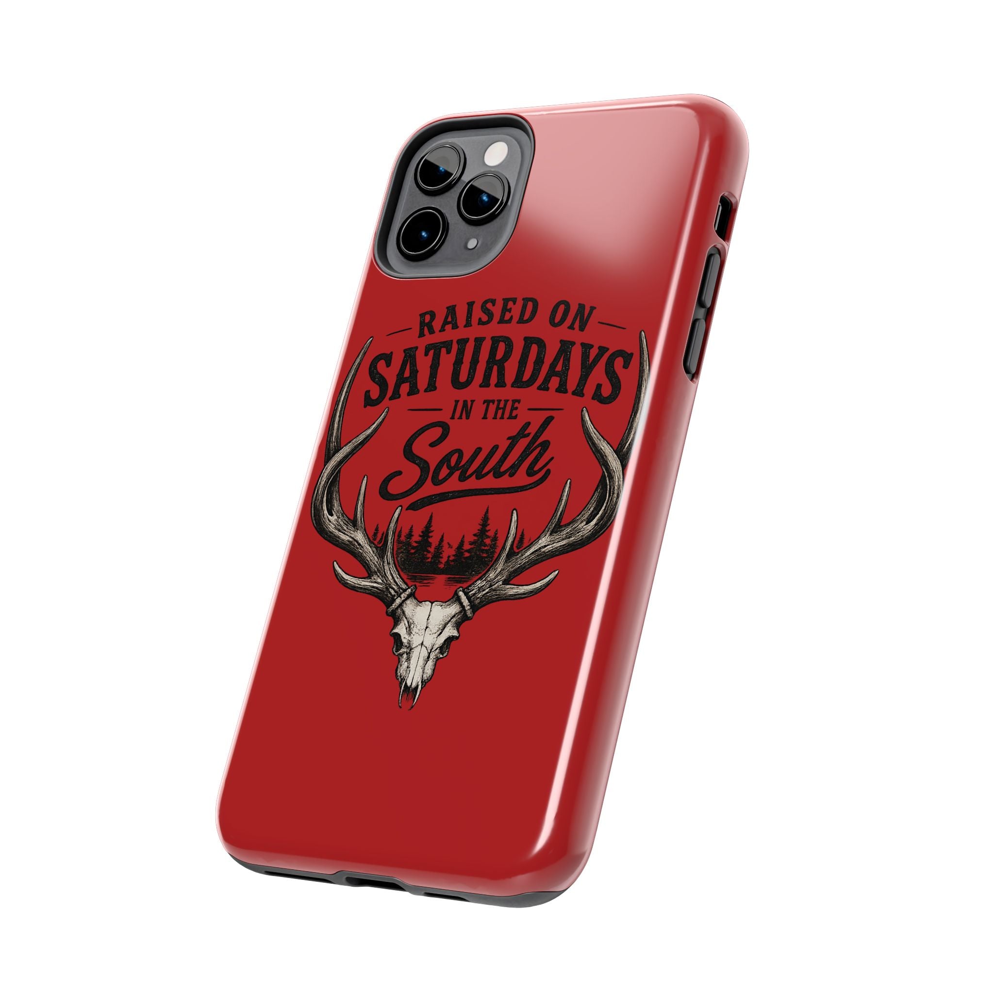 Raised On Saturdays In The South Phone Case-Spread Runs Deep In The Woods-(red)