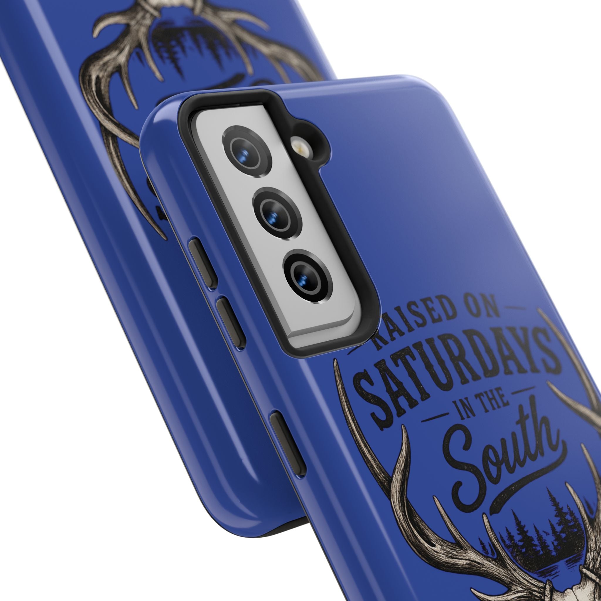 Raised On Saturdays In The South Phone Case - The Spread Runs Deep In The Woods-(blue)