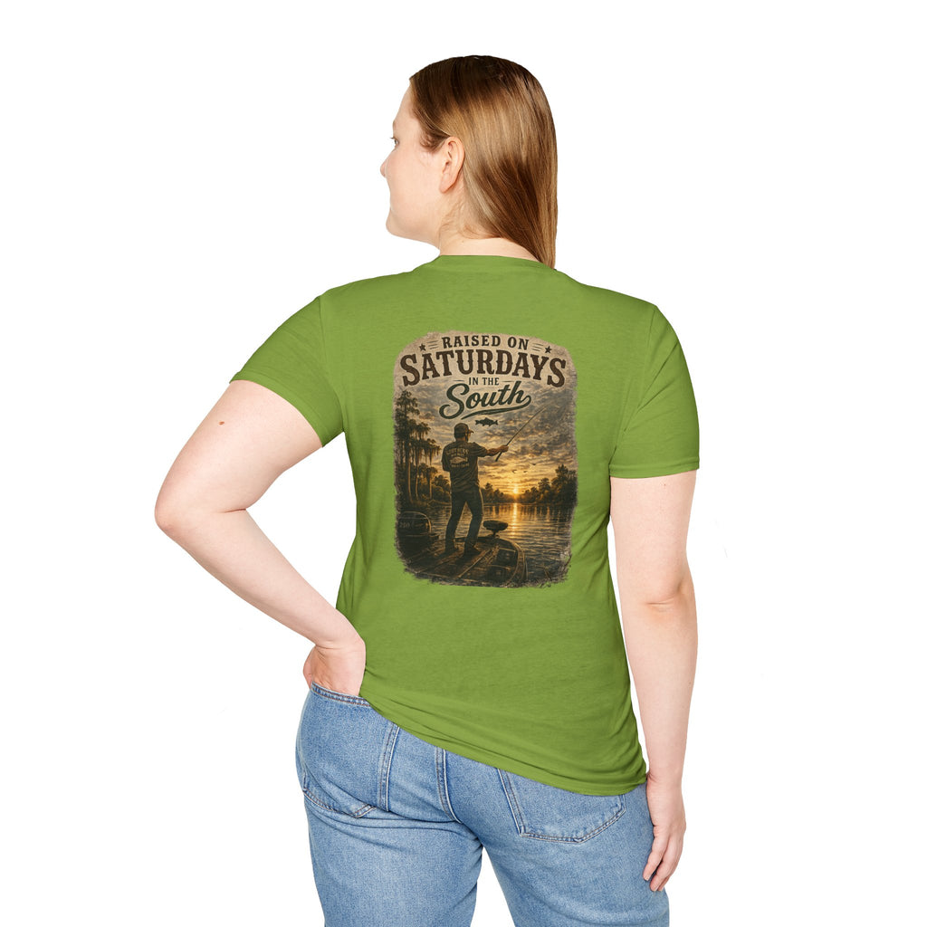"Raised On Saturdays In The South" Vintage T-Shirt-Saturdays Are Made For Fishin