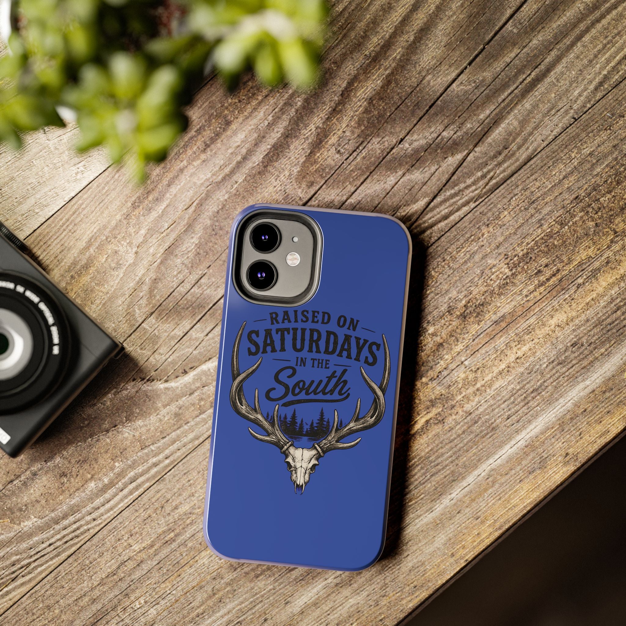 Raised On Saturdays In The South Phone Case - The Spread Runs Deep In The Woods-(blue)