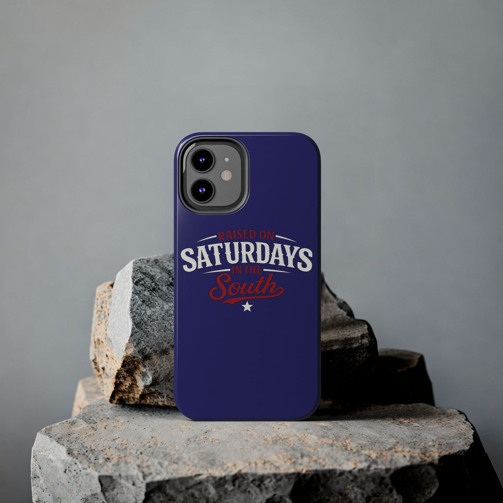 Raised on Saturdays in the South Phone Case-(blue)