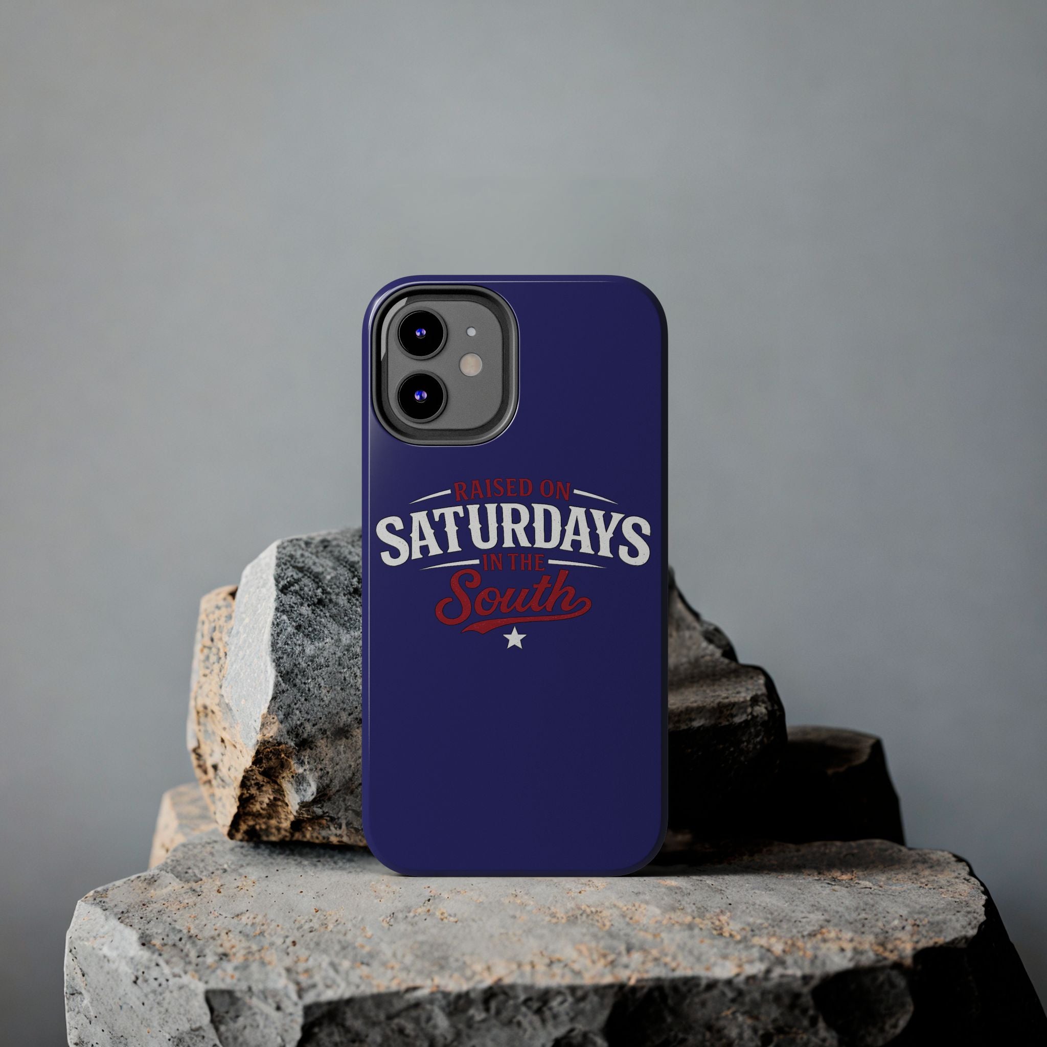 Raised on Saturdays in the South Phone Case-(blue)