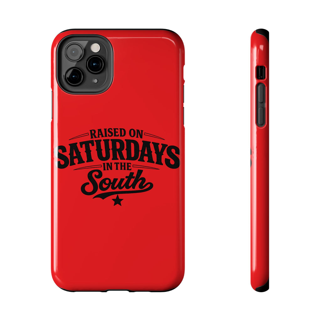 Raised On Saturdays In The South Phone Case-(red)