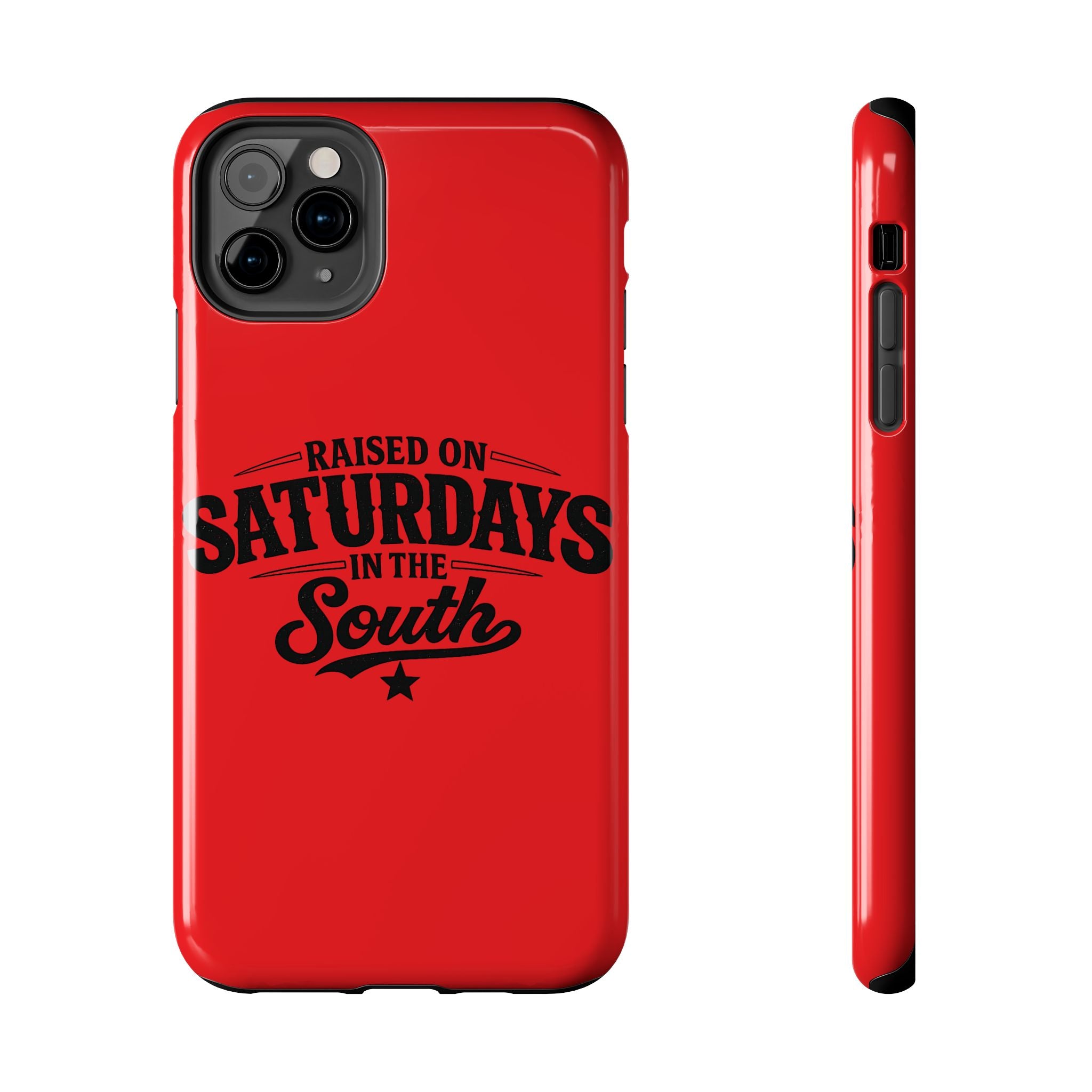 Raised On Saturdays In The South Phone Case-(red)