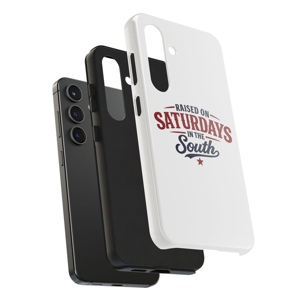 Raised On Saturdays In The South Phone Case- (white)