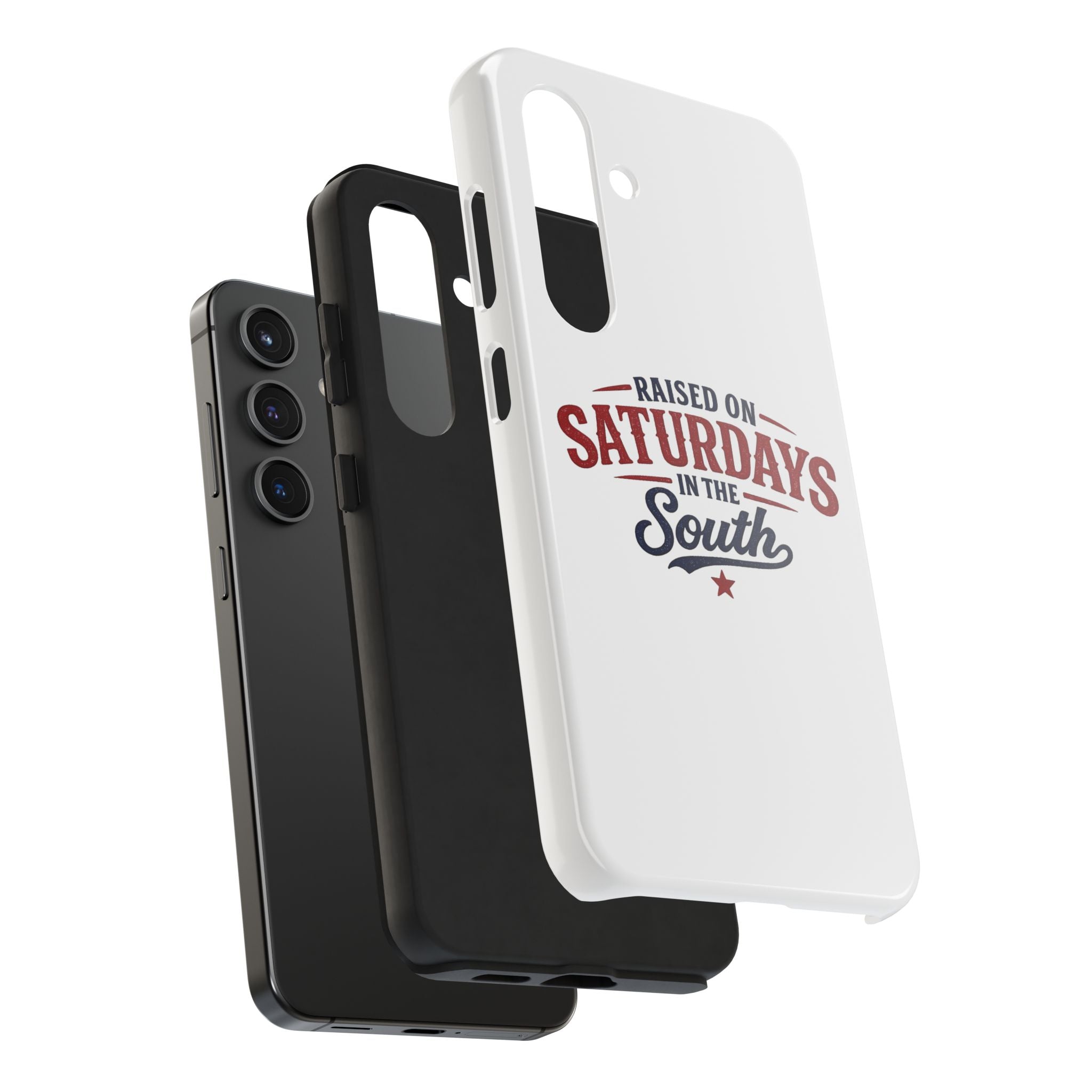 Raised On Saturdays In The South Phone Case- (white)