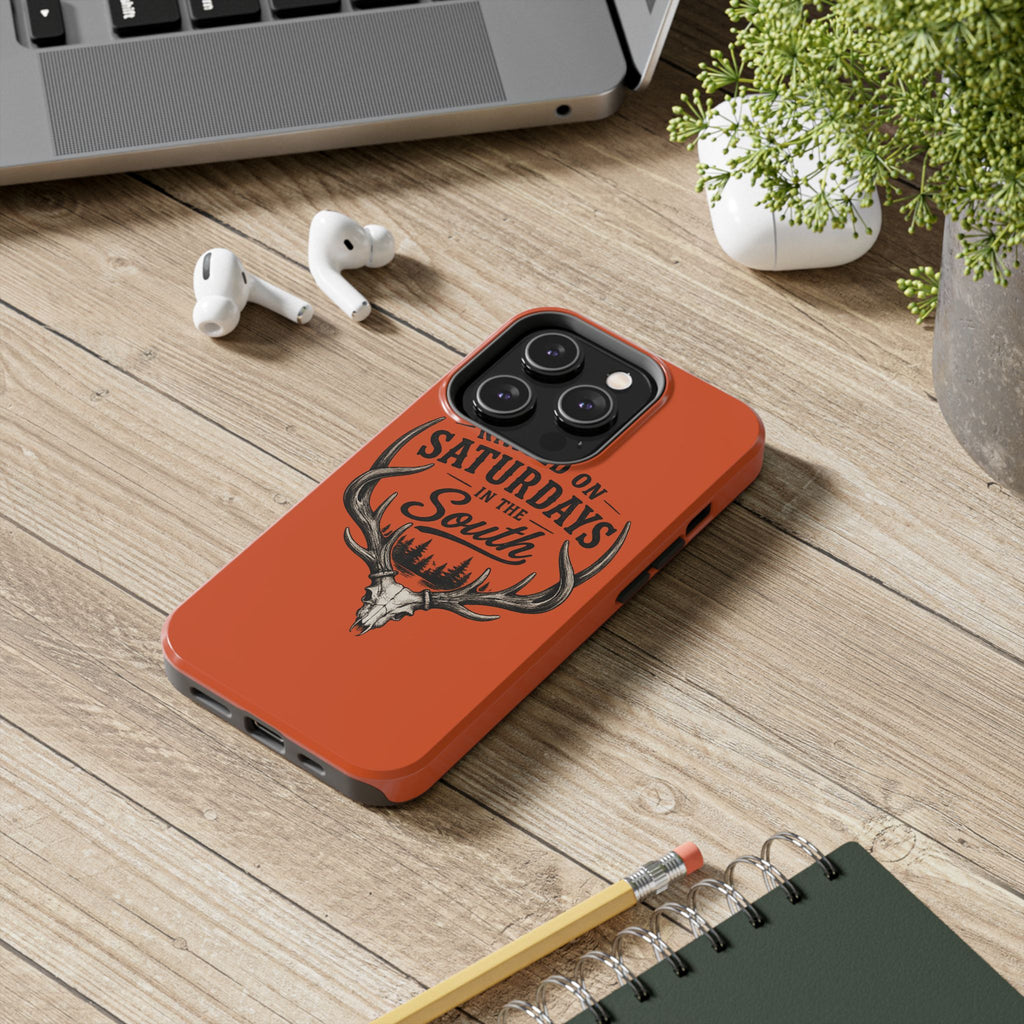 Raised On Saturdays In The South Phone Case-Spread Runs Deep In The Woods-(orange)