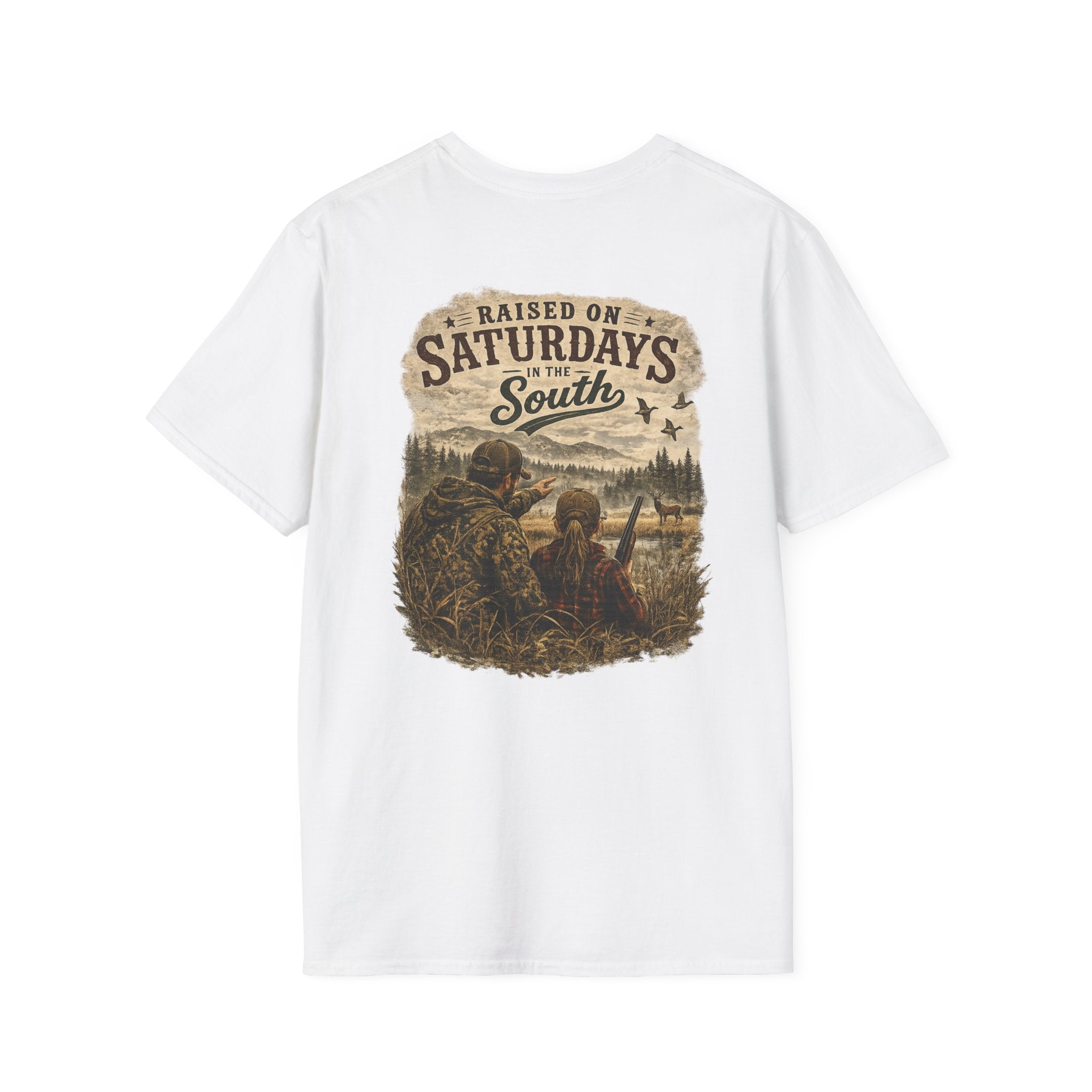 Raised On Saturdays In The South Vintage T-Shirt-Girl Dad Hunting Buddies