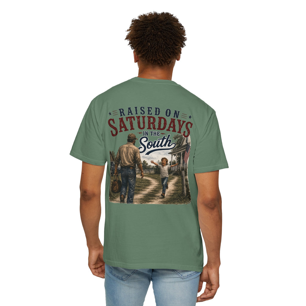 Raised On Saturdays In The South T-Shirt Boy Dad-"Daddy's Home"