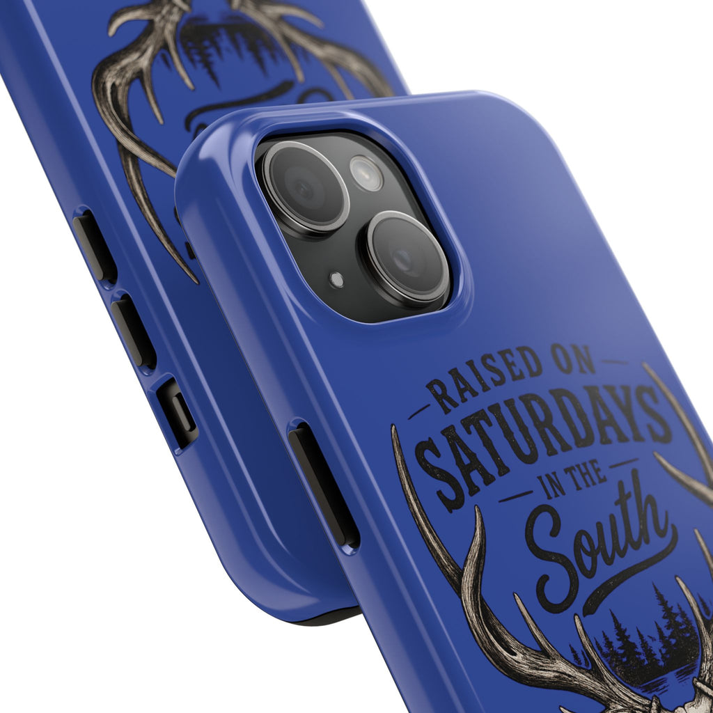 Raised On Saturdays In The South Phone Case - The Spread Runs Deep In The Woods-(blue)