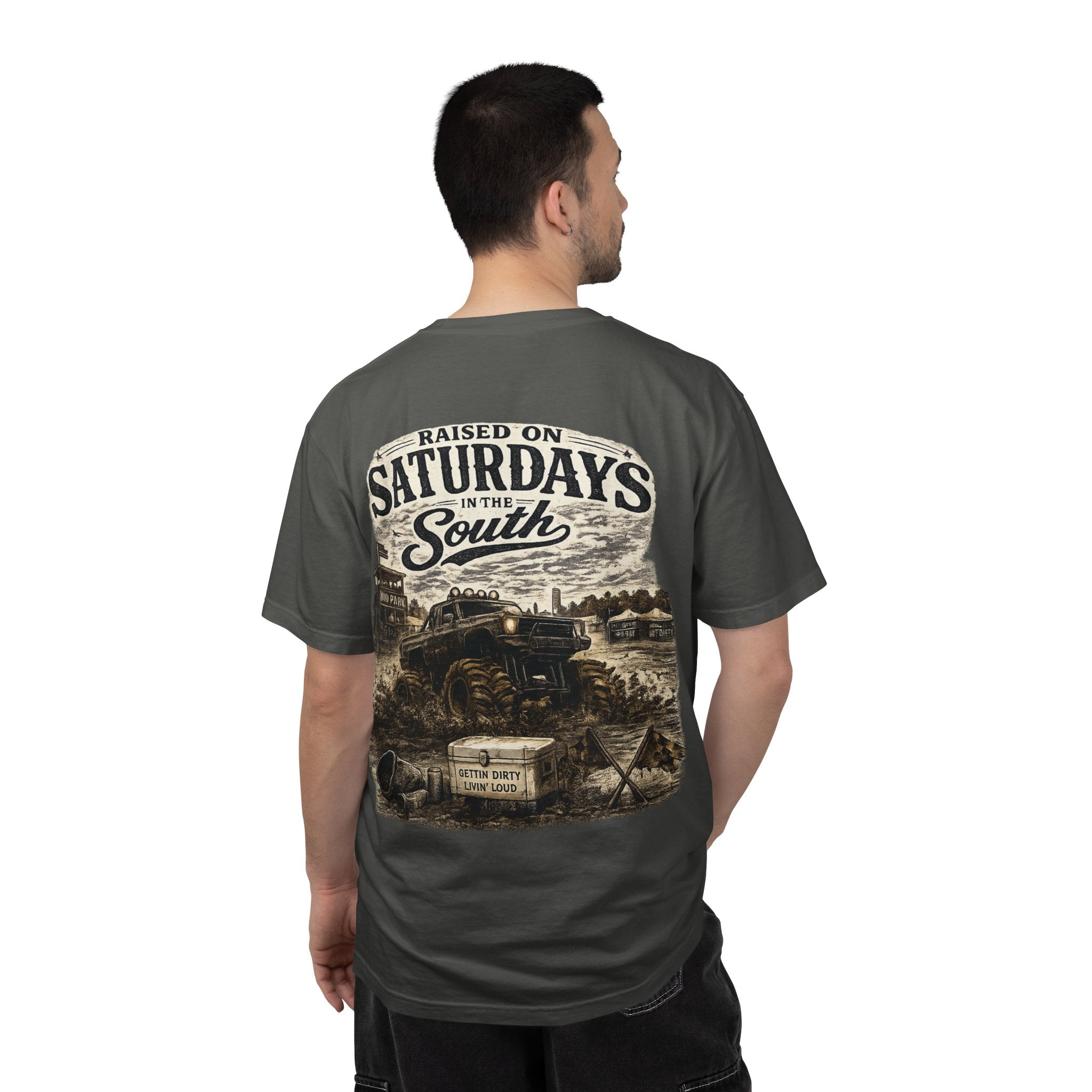 Raised On Saturdays In The South T-Shirt- Mud Park Saturdays