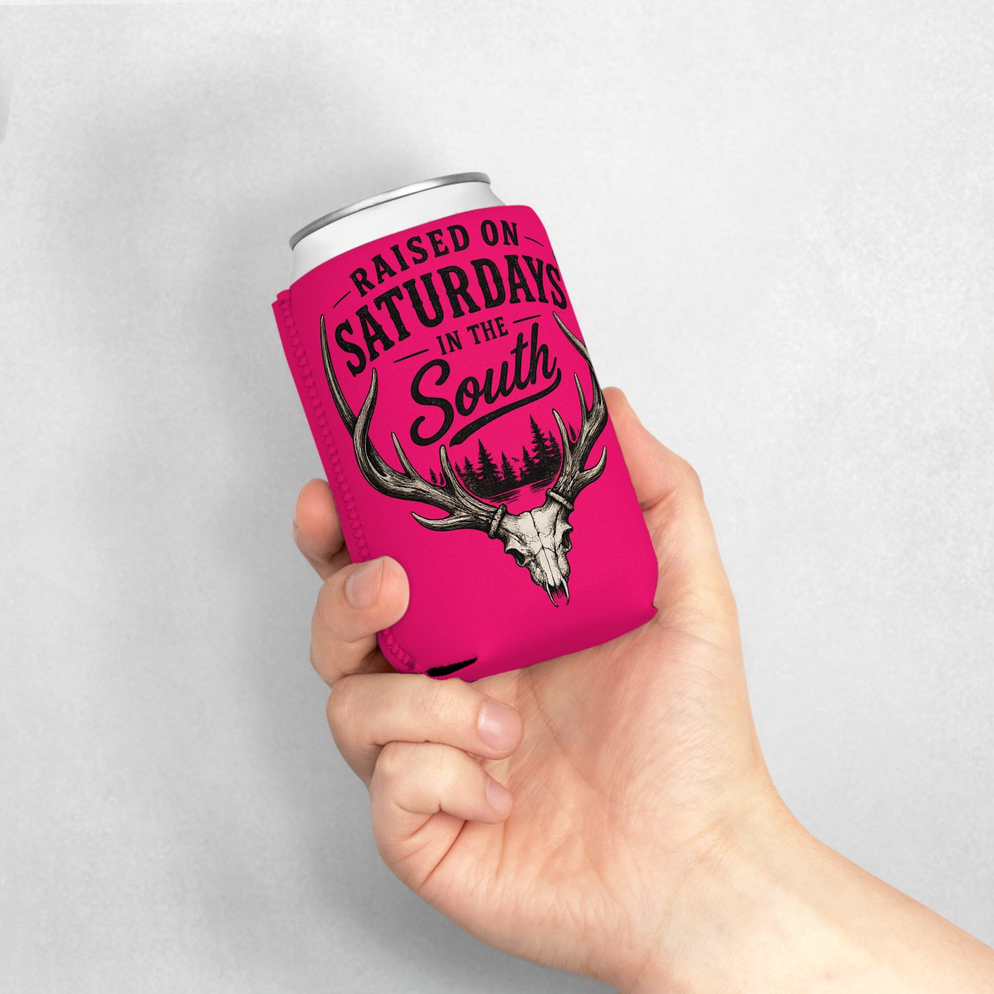 Raised On Saturdays In The South Can Cooler-The Spread Runs Deep In The Woods-(pink)