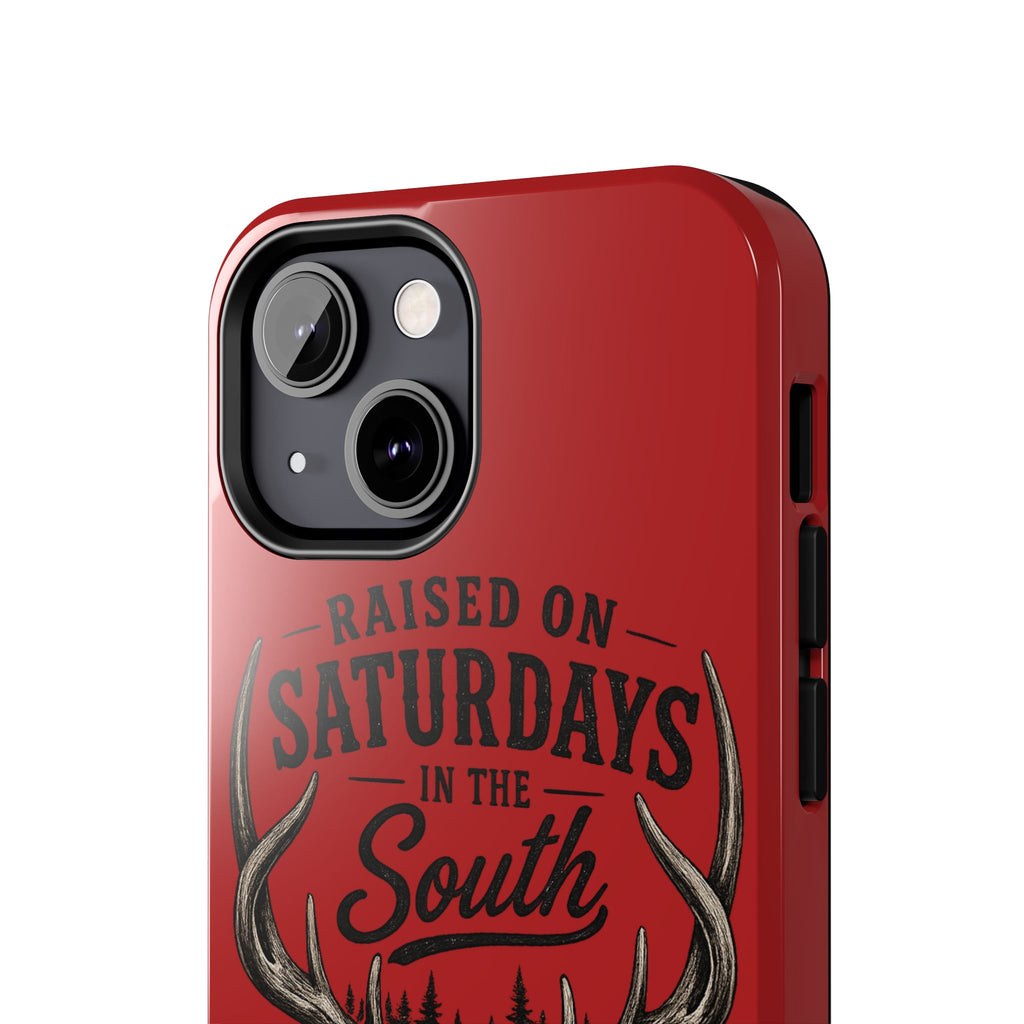 Raised On Saturdays In The South Phone Case-Spread Runs Deep In The Woods-(red)