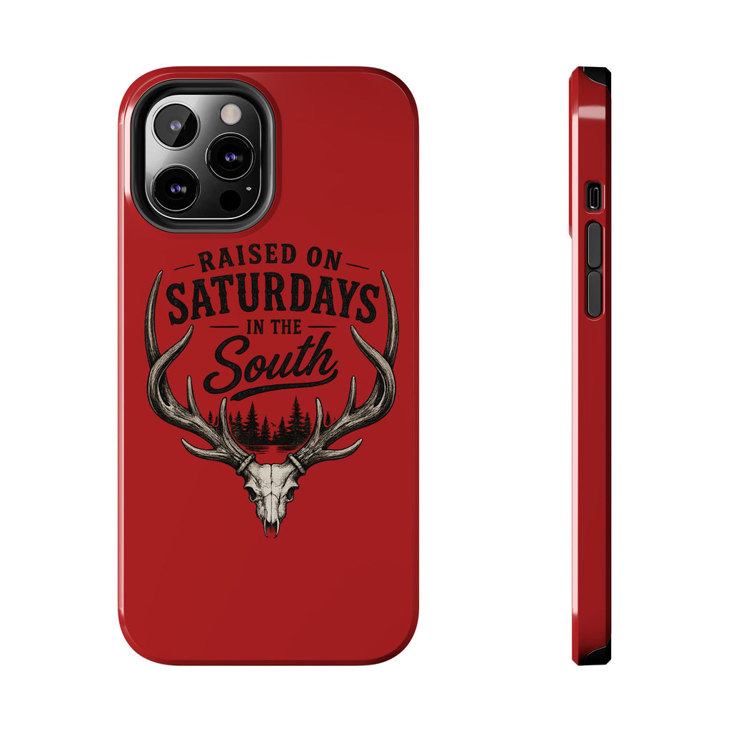 Raised On Saturdays In The South Phone Case-Spread Runs Deep In The Woods-(red)