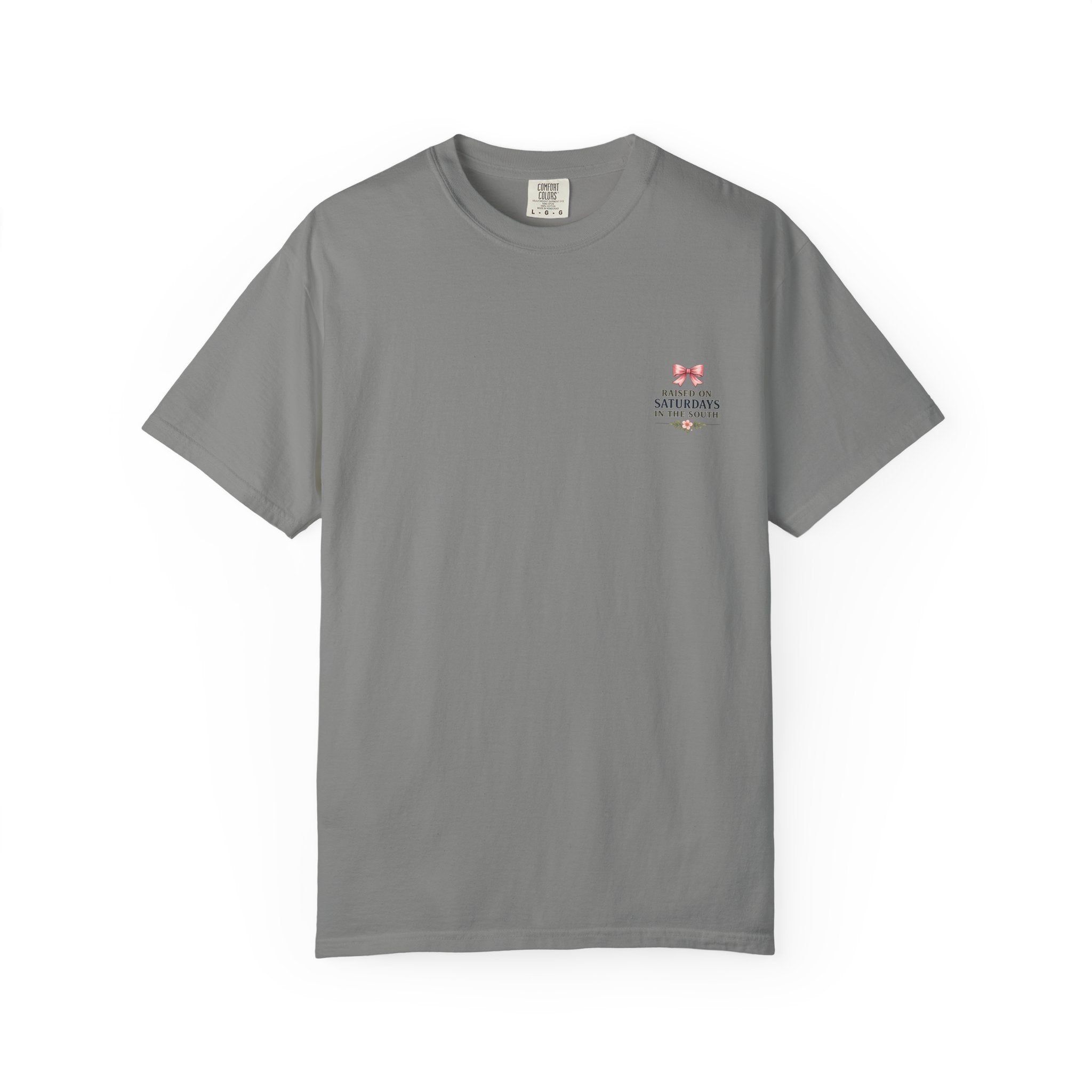 Raised On Saturdays In The South T-Shirt — Rustic Highland Cow