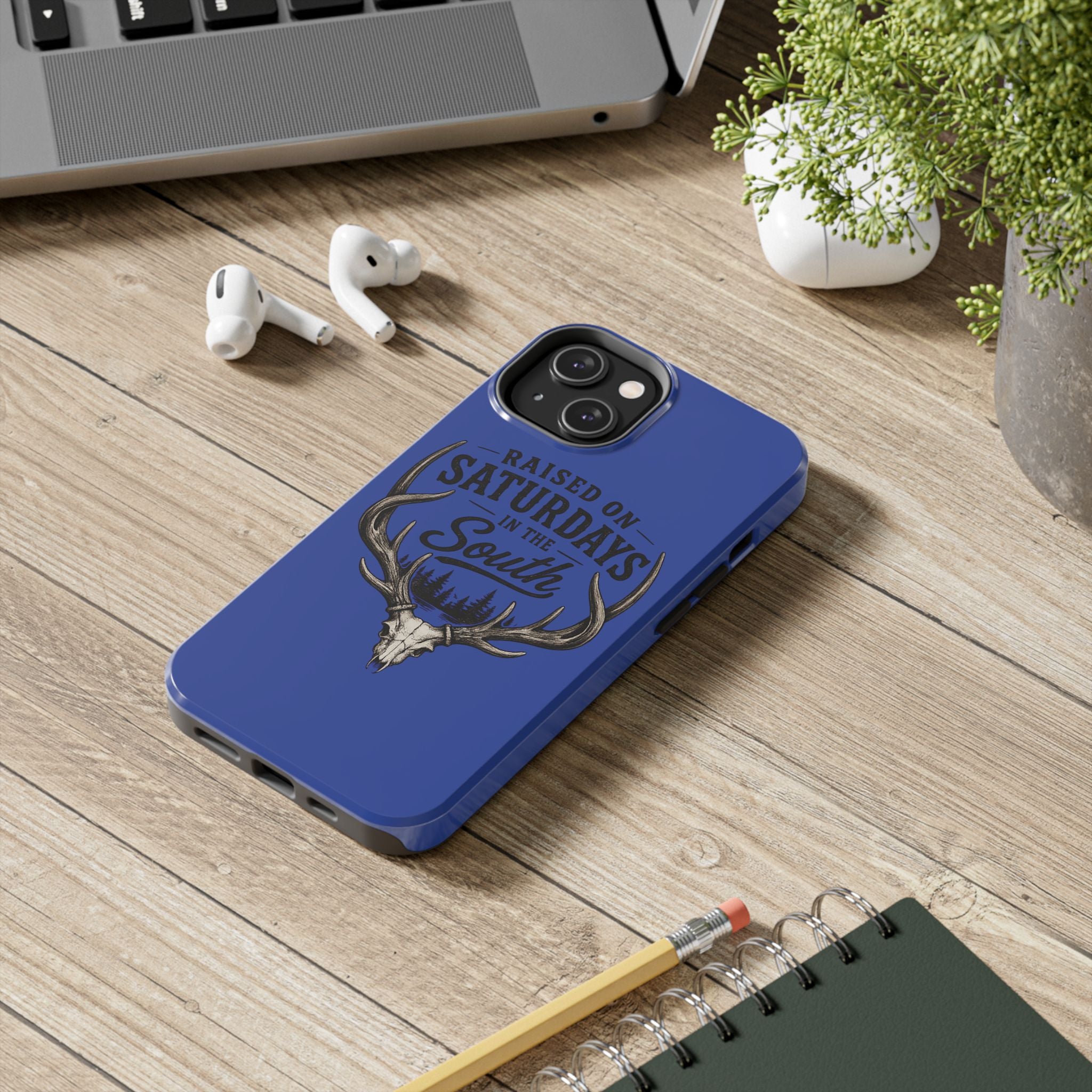 Raised On Saturdays In The South Phone Case - The Spread Runs Deep In The Woods-(blue)