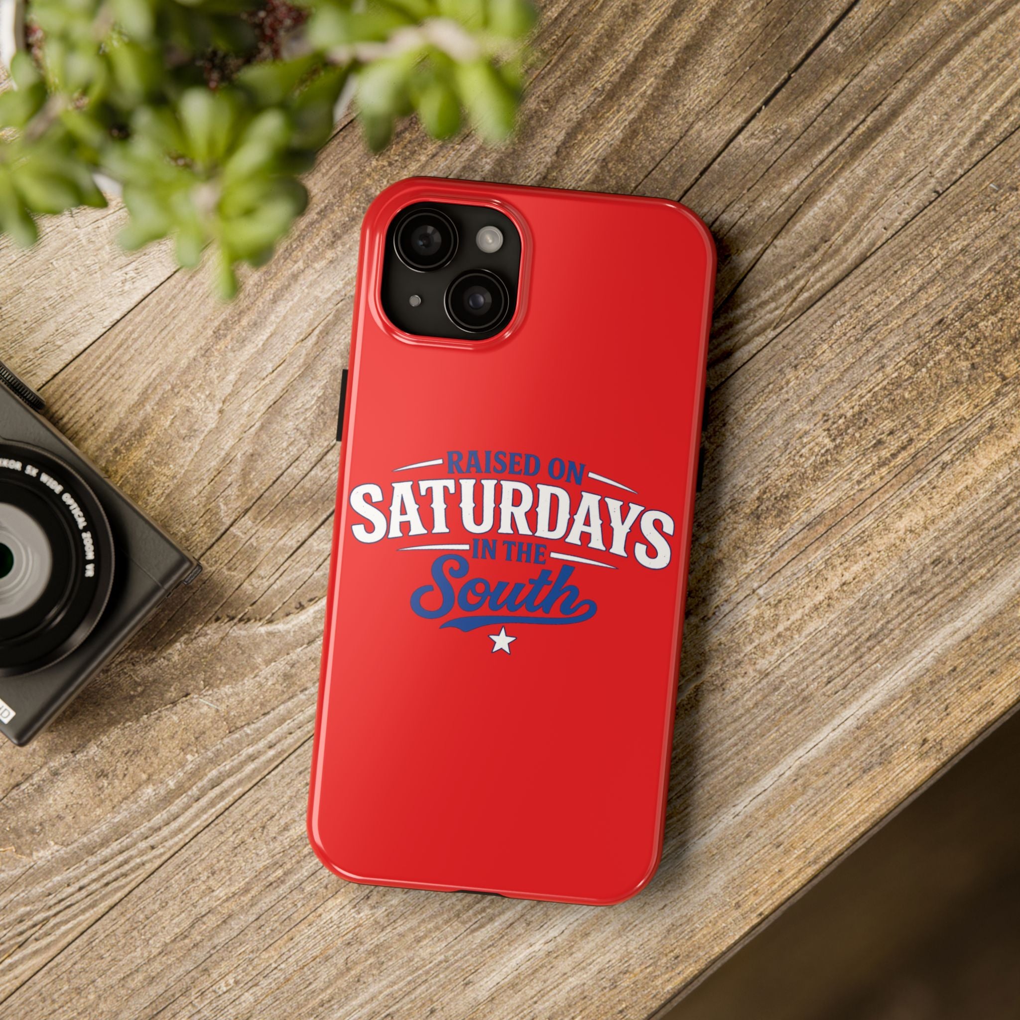 Raised On Saturdays In The South Phone Case-(red)