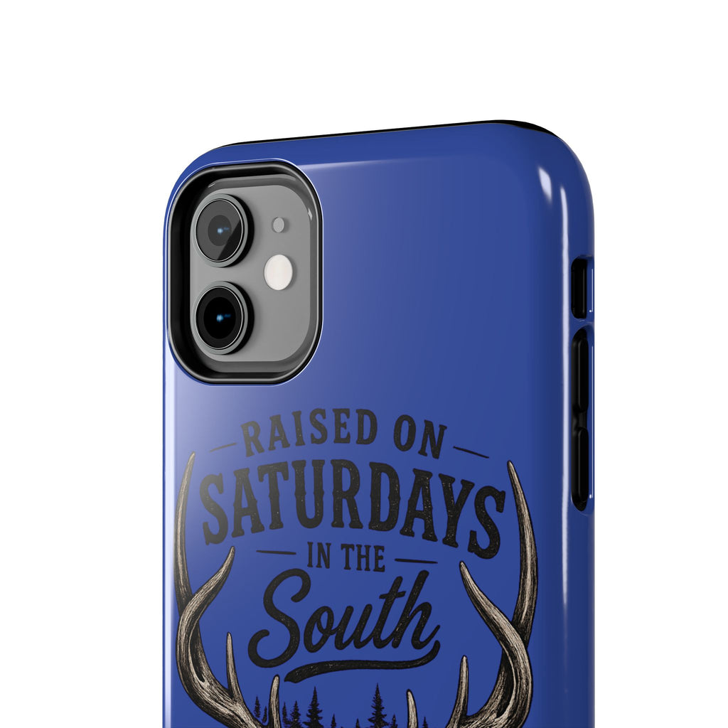 Raised On Saturdays In The South Phone Case - The Spread Runs Deep In The Woods-(blue)