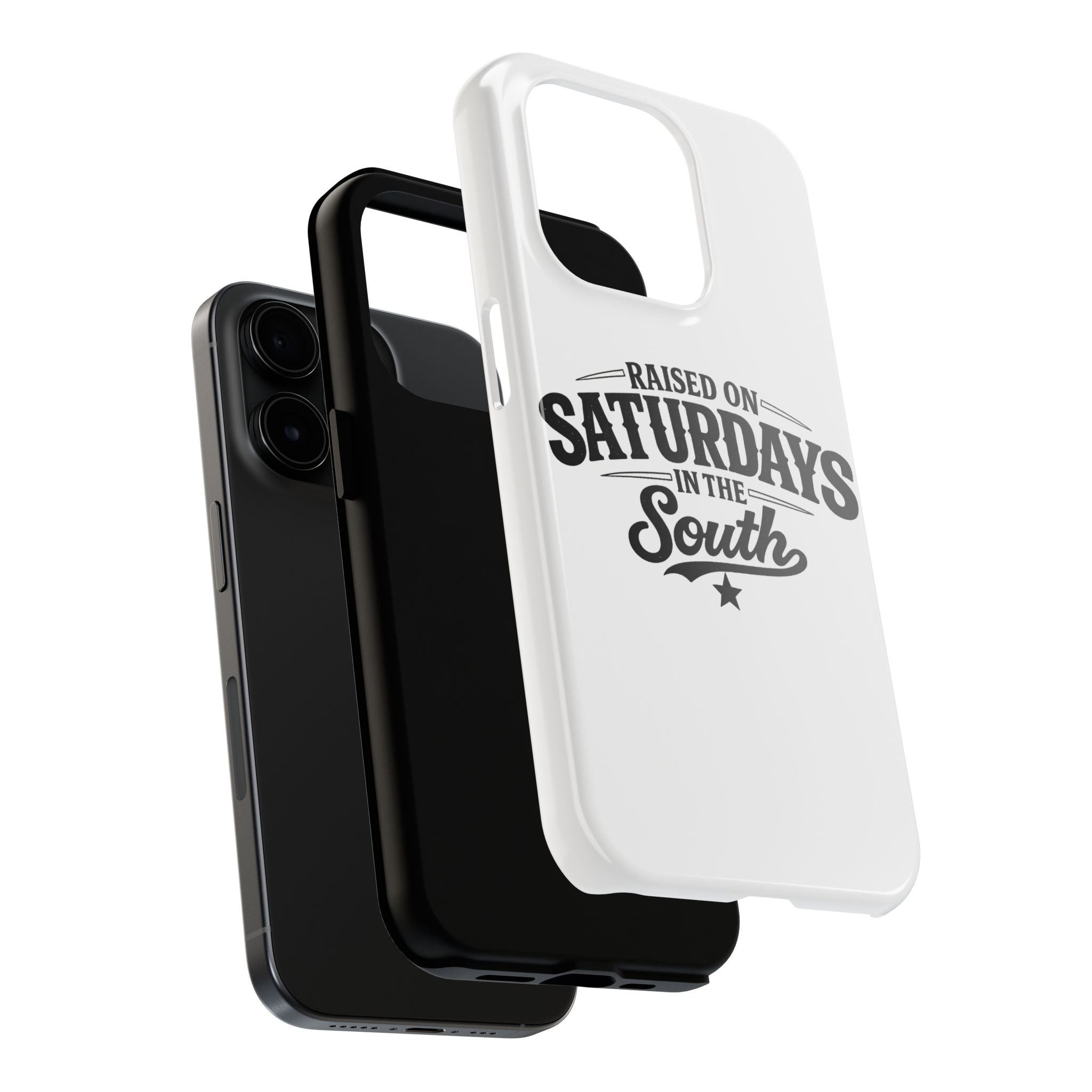 Raised On Saturdays In The South Phone Case-(white)