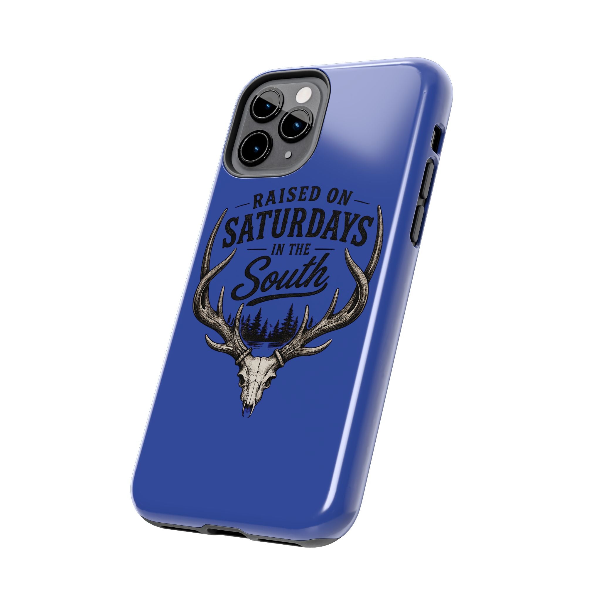 Raised On Saturdays In The South Phone Case - The Spread Runs Deep In The Woods-(blue)