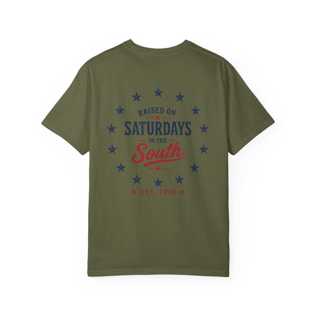 Raised On Saturdays In The South T-Shirt — Circle Of Freedom-4th Of July Collection