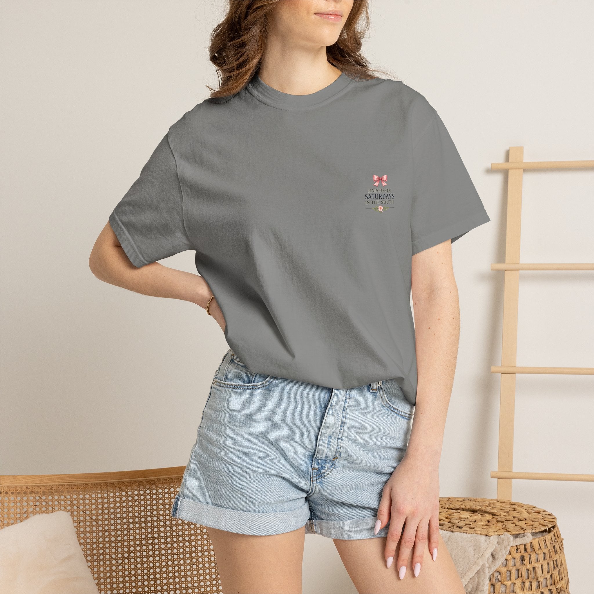 Raised On Saturdays In The South T-Shirt — Rustic Highland Cow
