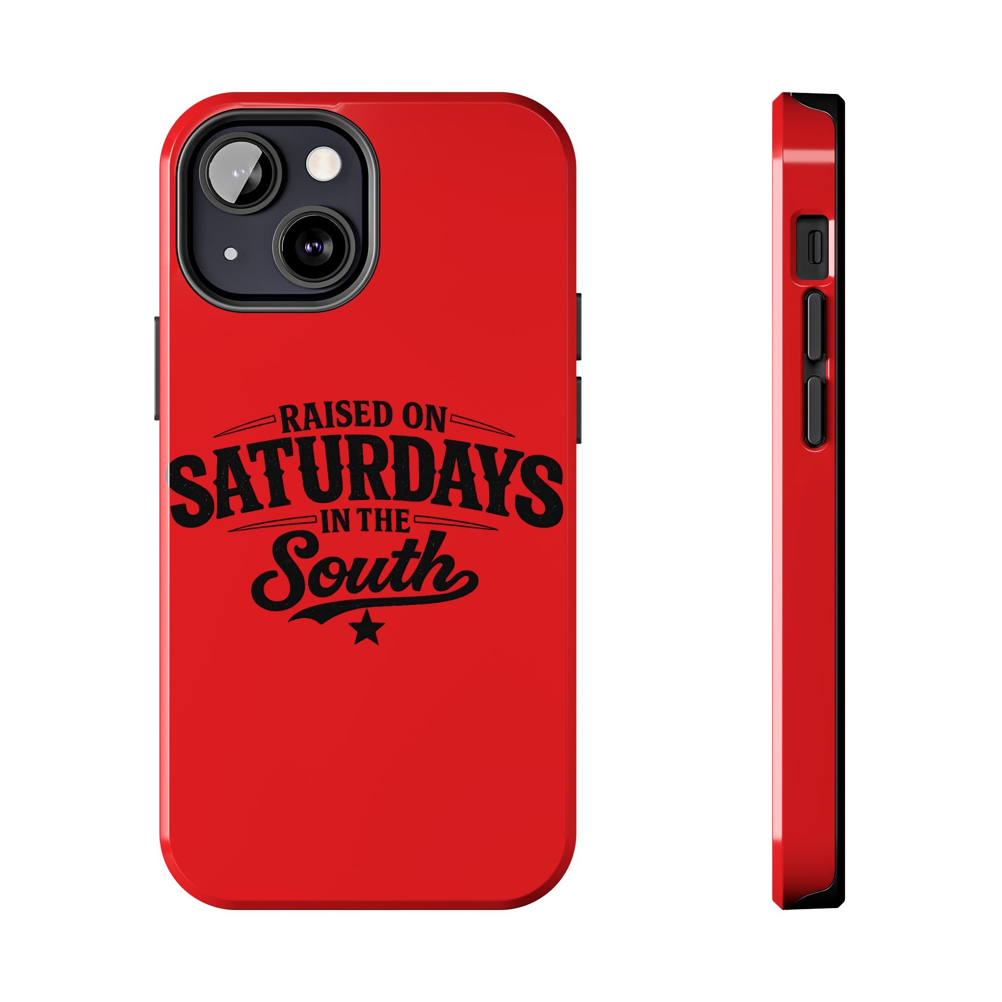 Raised On Saturdays In The South Phone Case-(red)