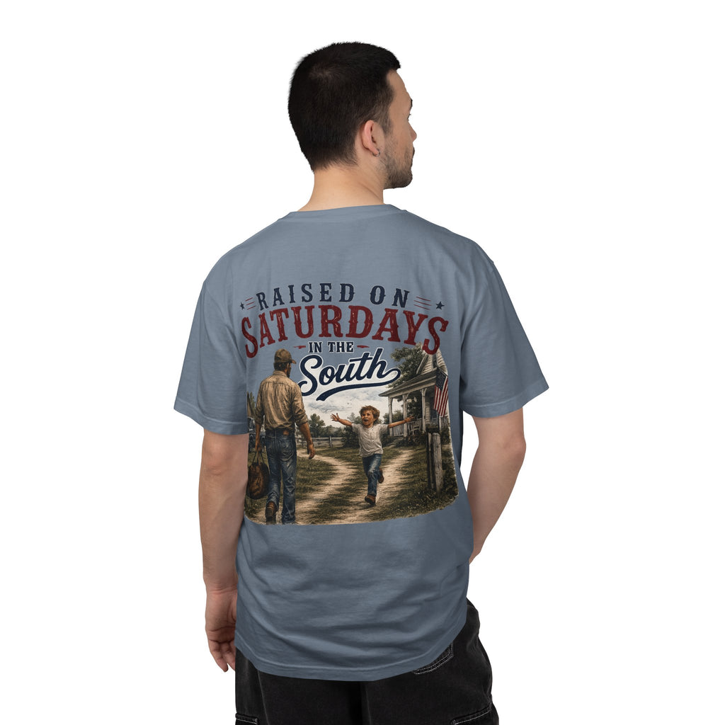 Raised On Saturdays In The South T-Shirt Boy Dad-"Daddy's Home"