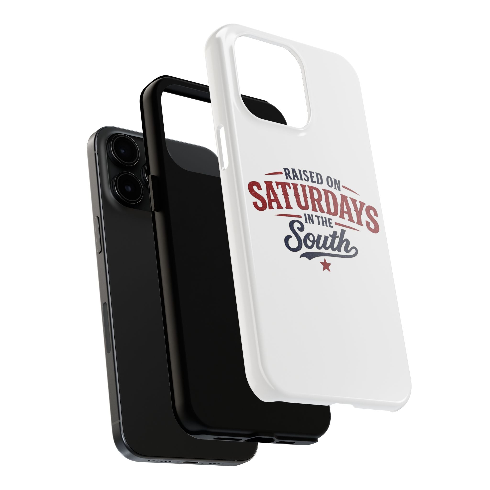 Raised On Saturdays In The South Phone Case- (white)