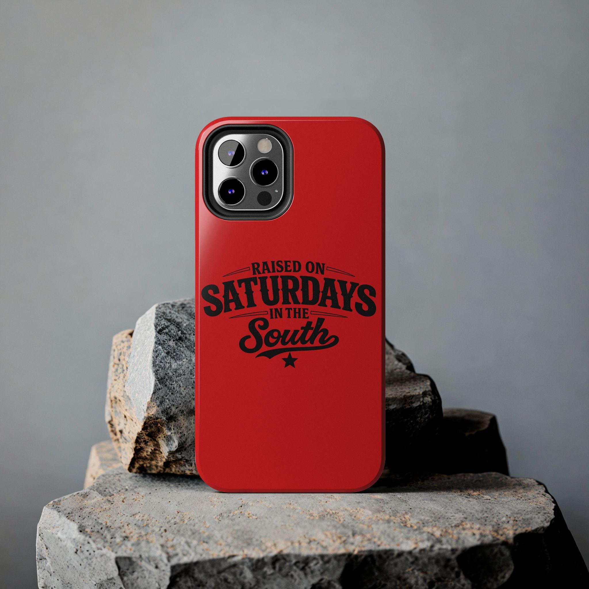 Raised On Saturdays In The South Phone Case-(red)