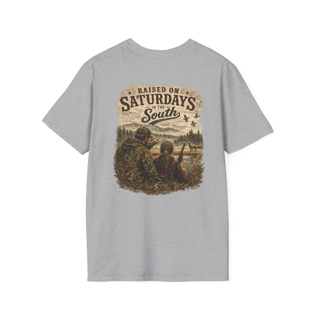 Raised On Saturdays In The South Vintage T-Shirt-Girl Dad Hunting Buddies