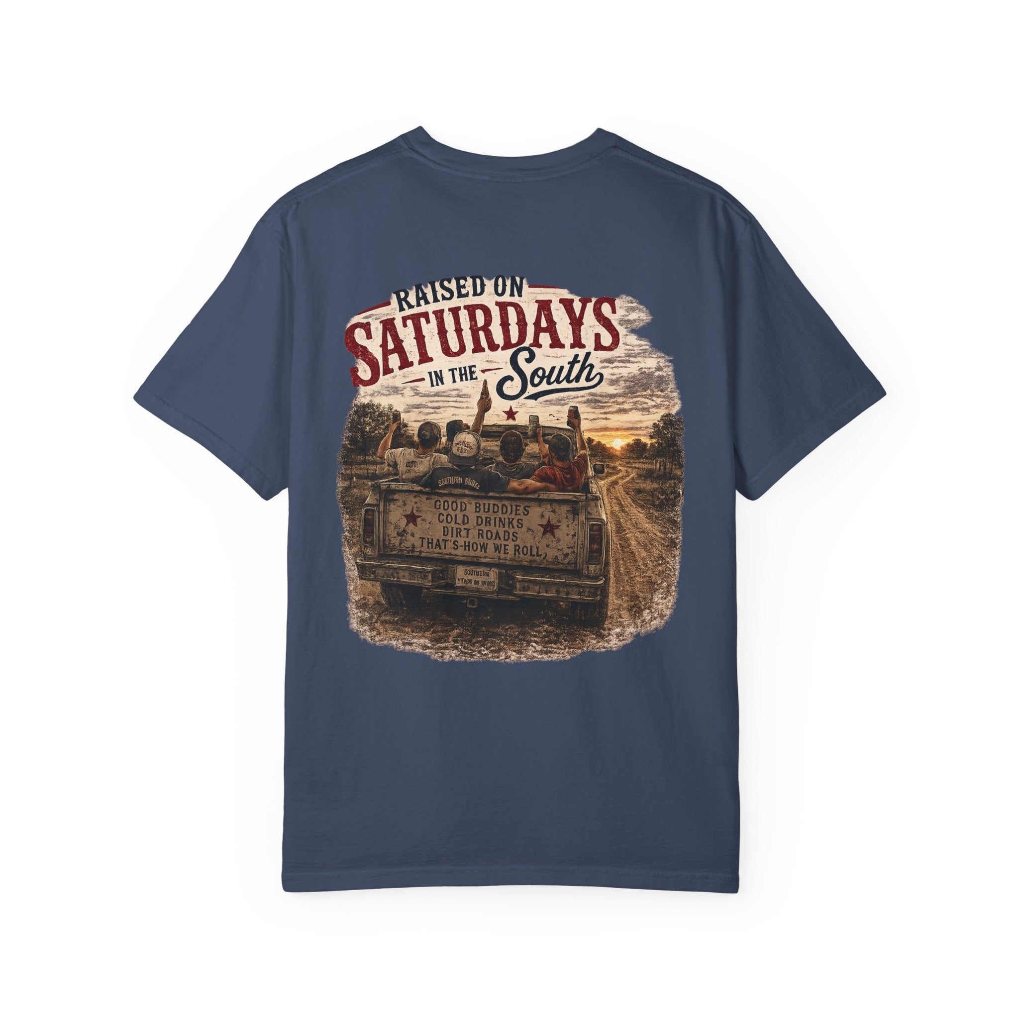 Raised On Saturdays In The South T‑Shirt — Good Riding Buddies Men's