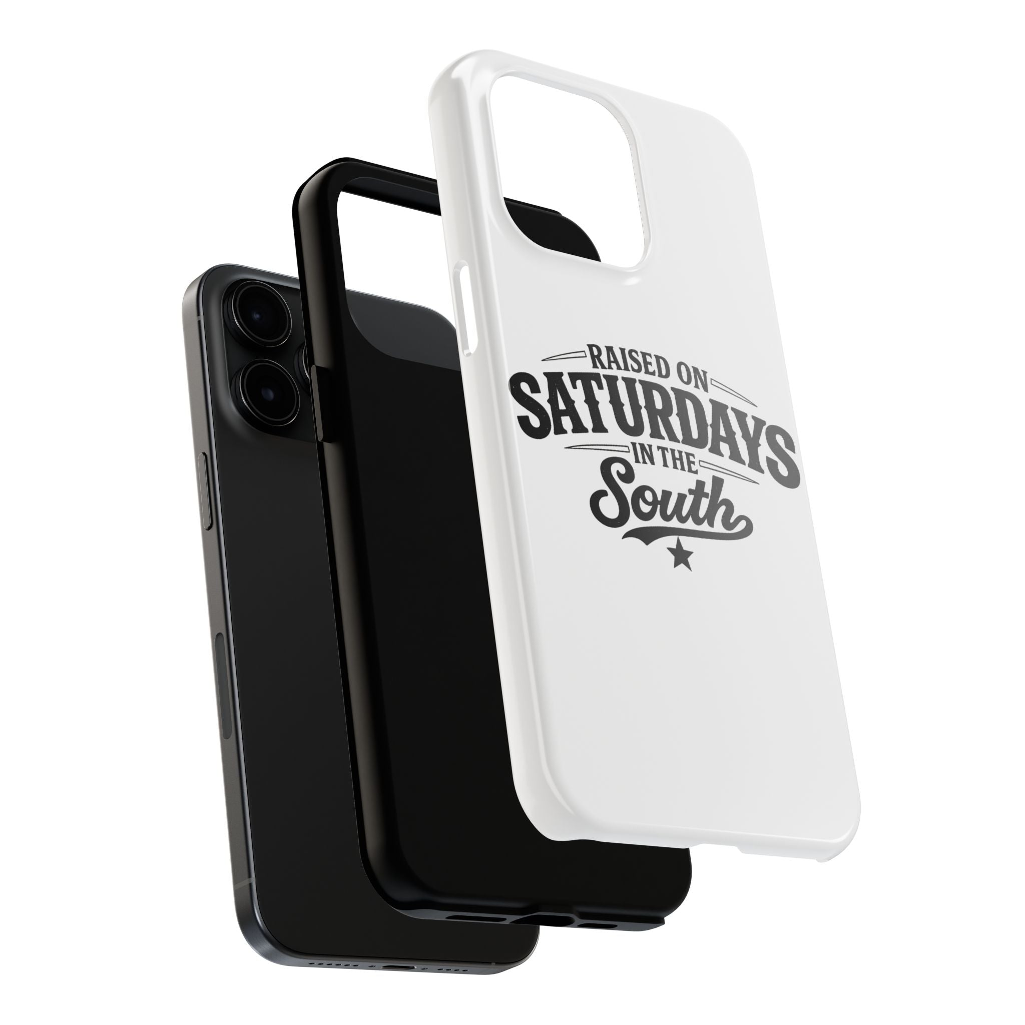 Raised On Saturdays In The South Phone Case-(white)