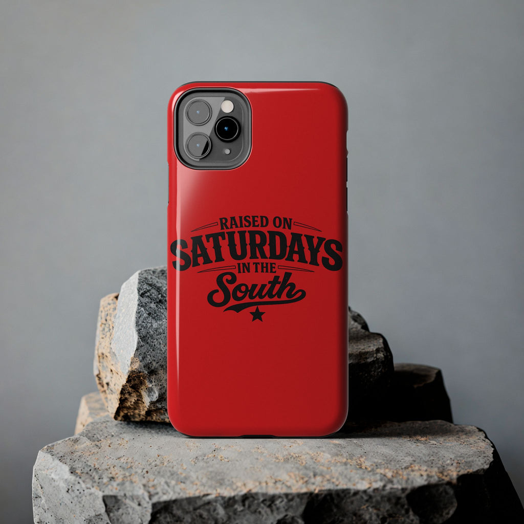Raised On Saturdays In The South Phone Case-(red)