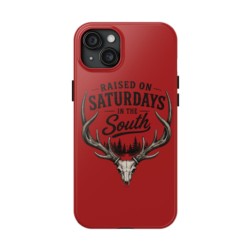 Raised On Saturdays In The South Phone Case-Spread Runs Deep In The Woods-(red)