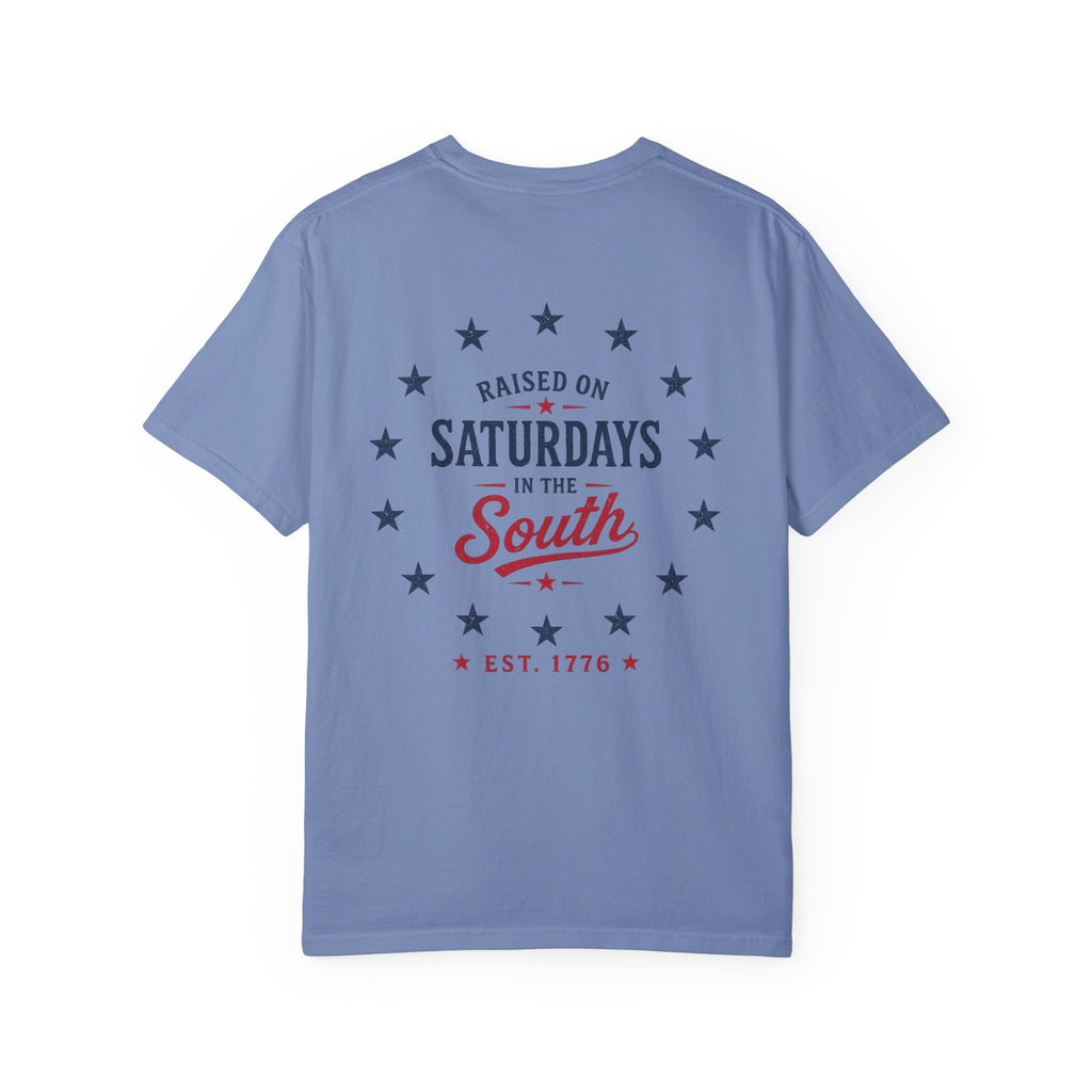 Raised On Saturdays In The South T-Shirt — Circle Of Freedom-4th Of July Collection